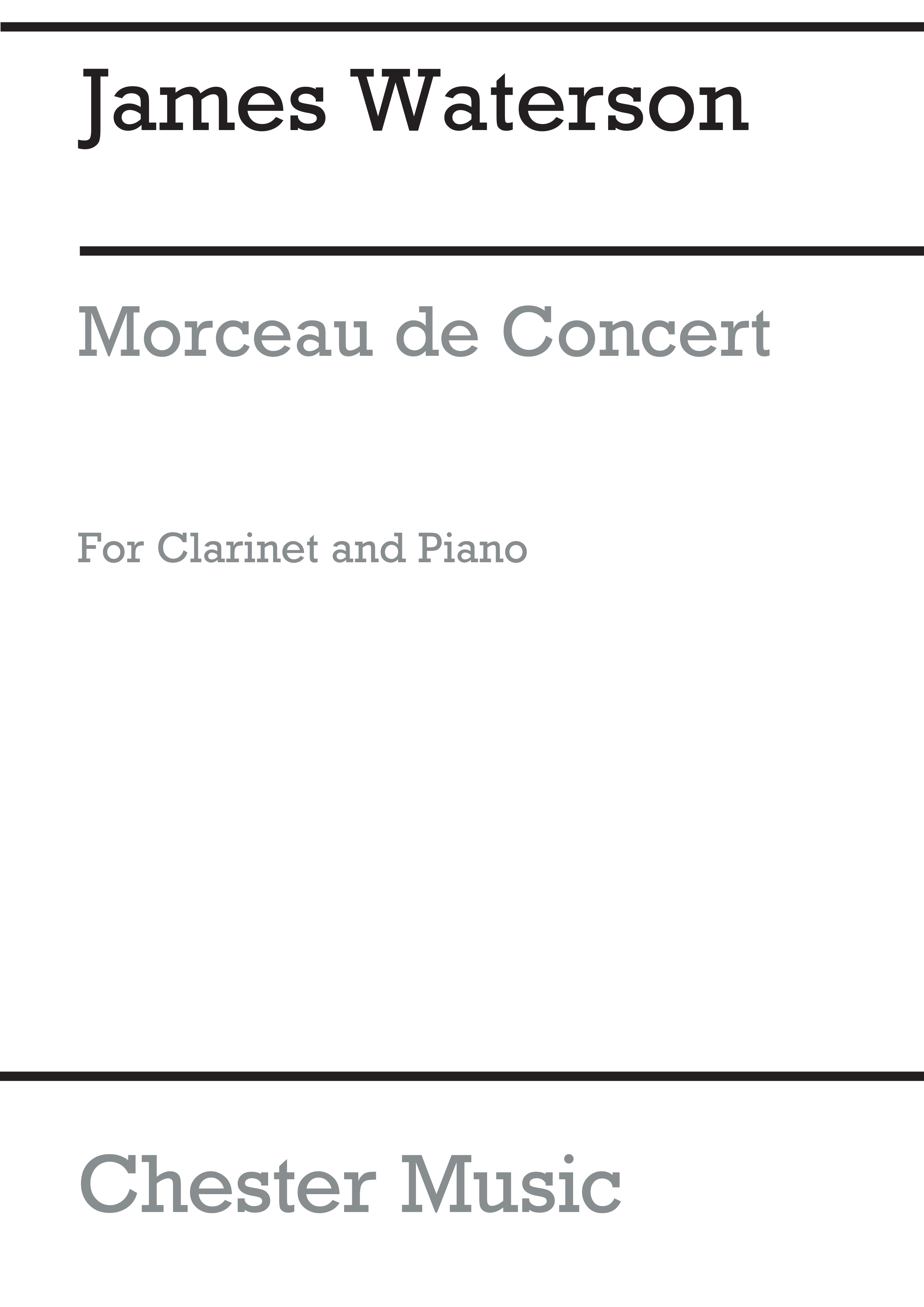 James Waterson: Morceau De Concert For Clarinet And Piano: Clarinet: