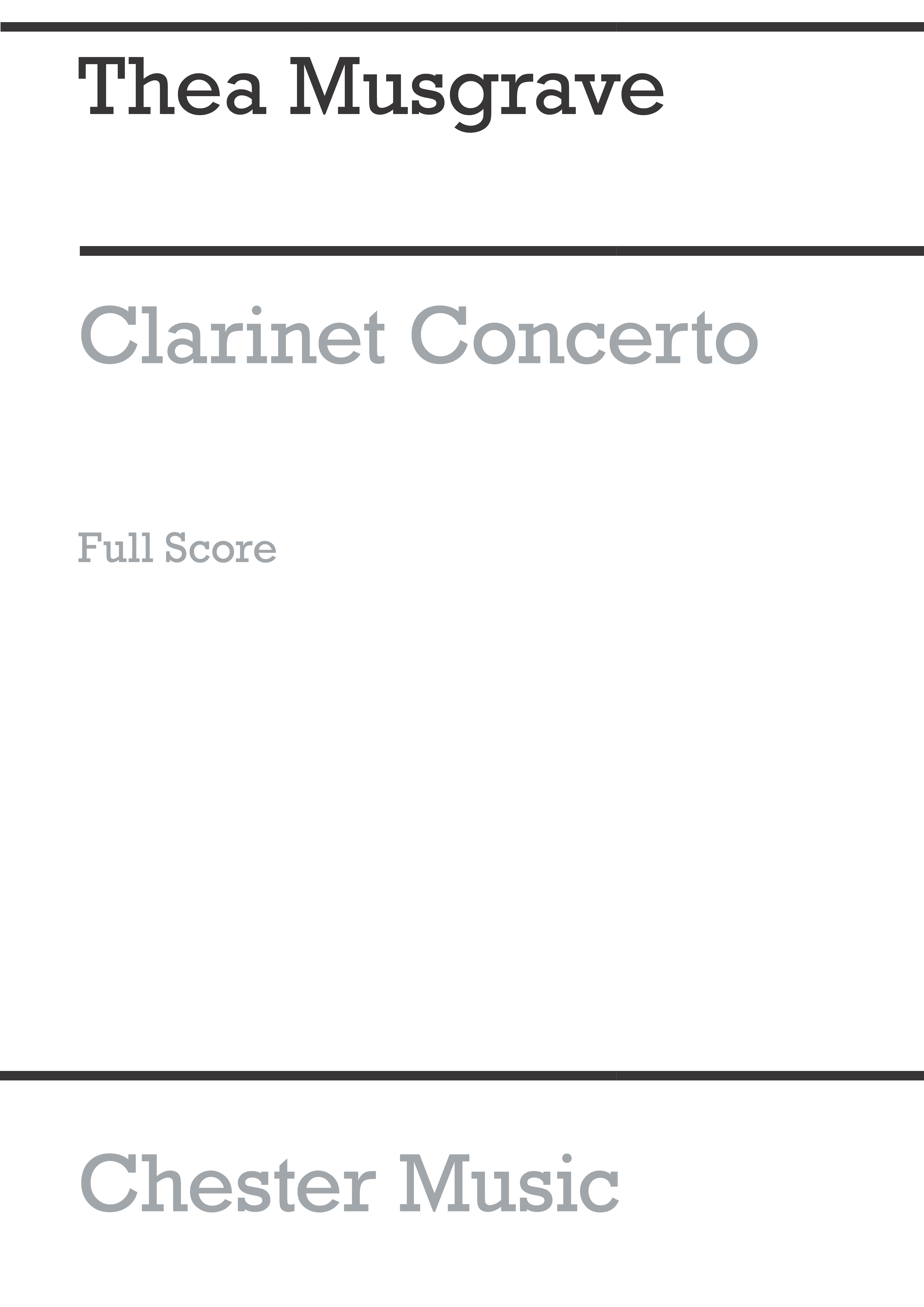 Thea Musgrave: Clarinet Concerto (Full Score): Clarinet: Score
