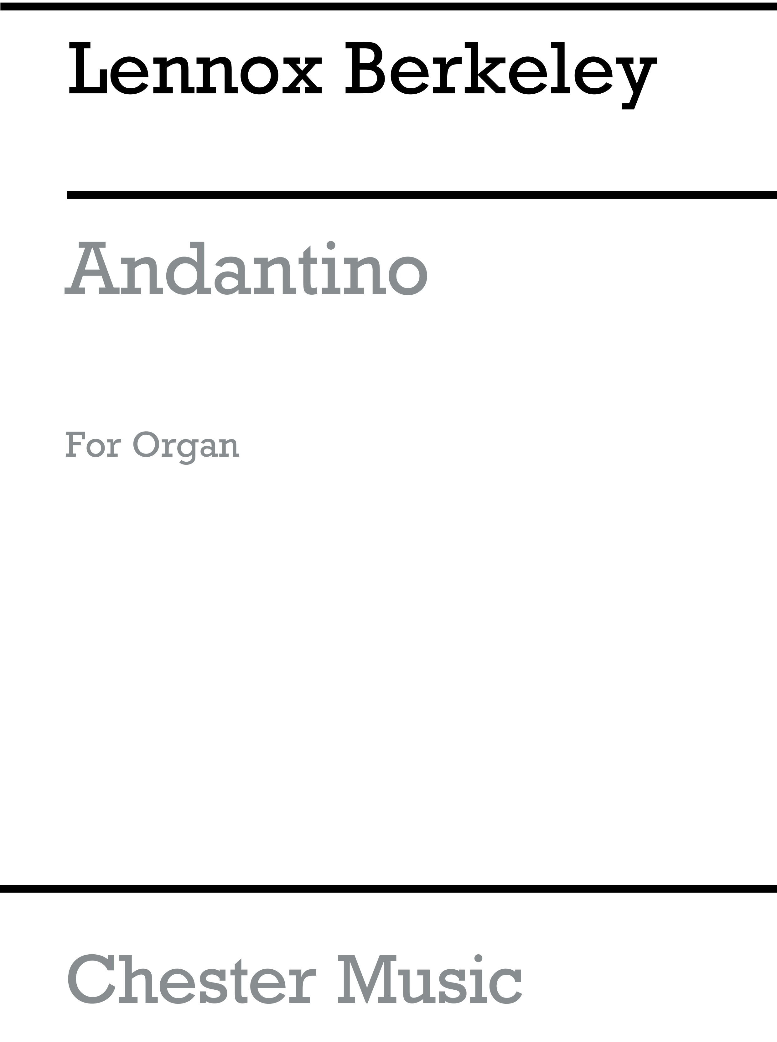 Lennox Berkeley: Andantino For Organ: Organ: Instrumental Work