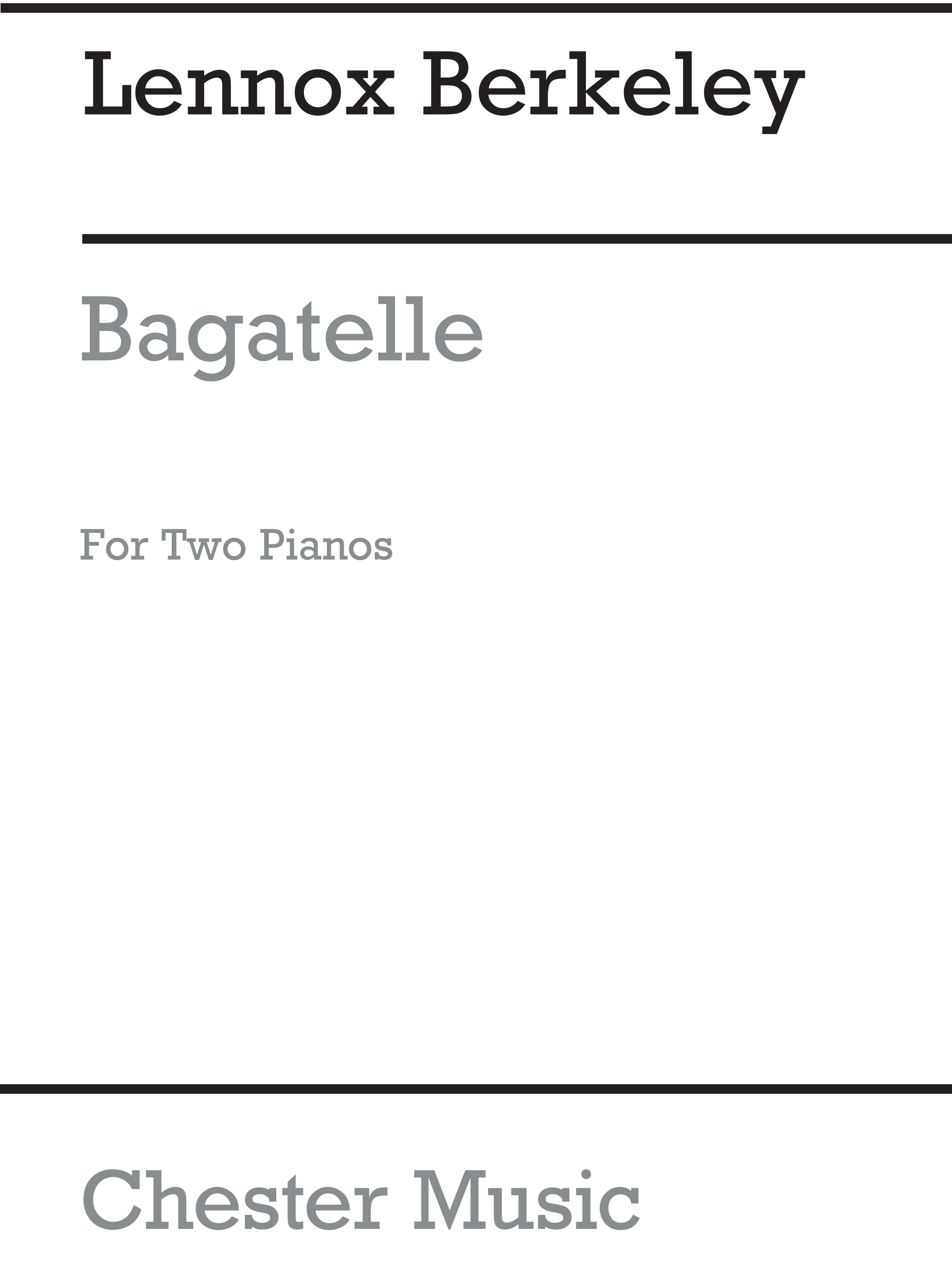 Lennox Berkeley: Bagatelle Op.101 No.1: Piano Duet: Instrumental Work