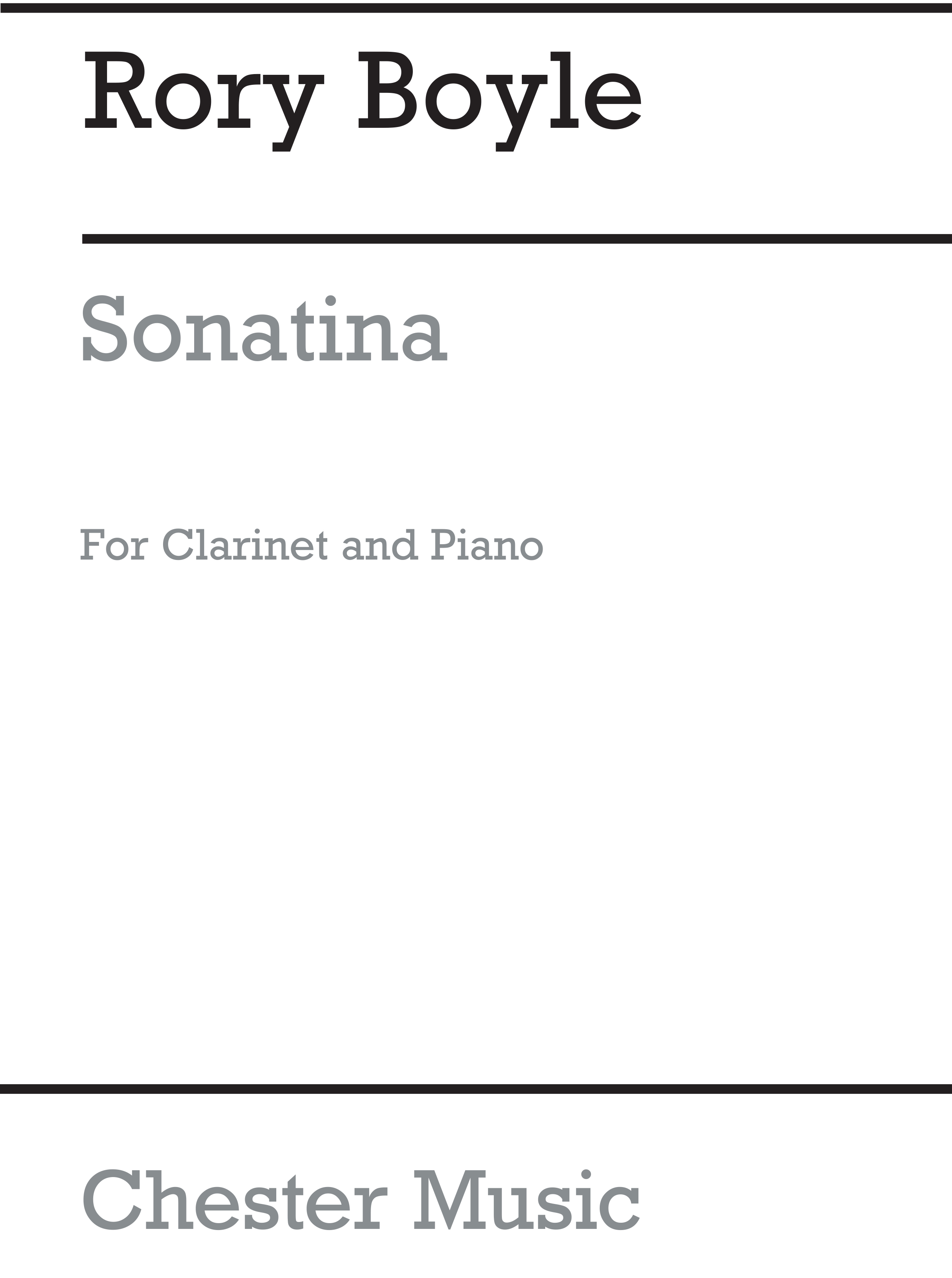 Rory Boyle: Sonatina for Clarinet and Piano: Clarinet: Instrumental Work