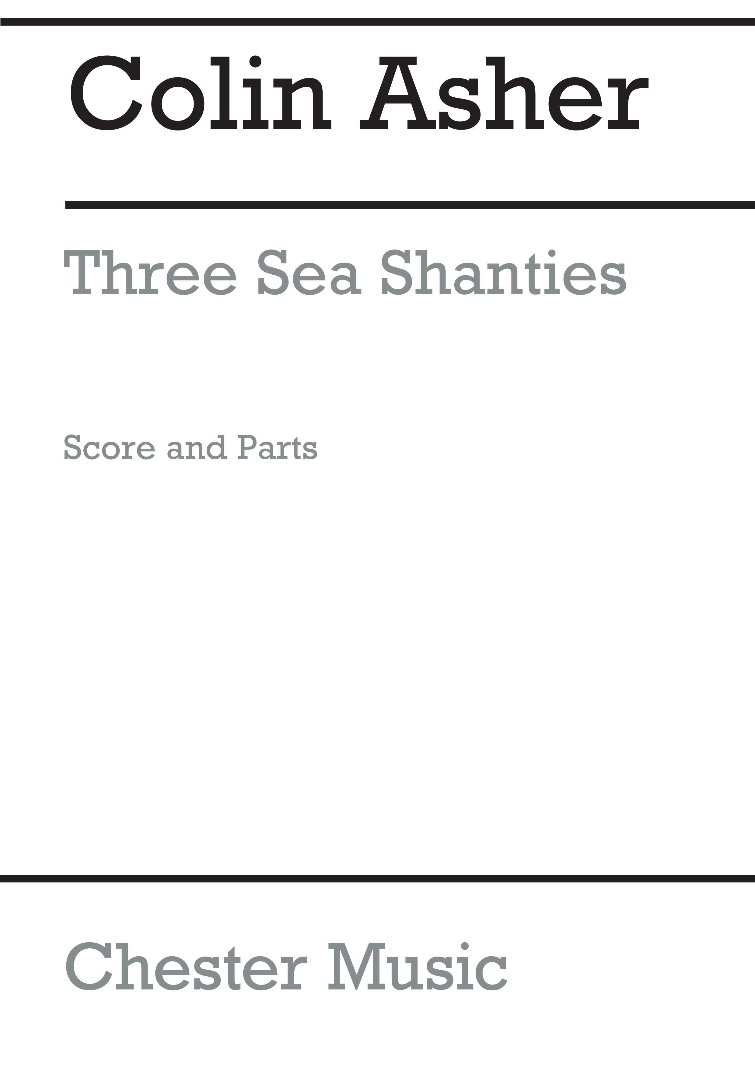Colin Asher: Three Sea Shanties: Brass Ensemble: Score and Parts
