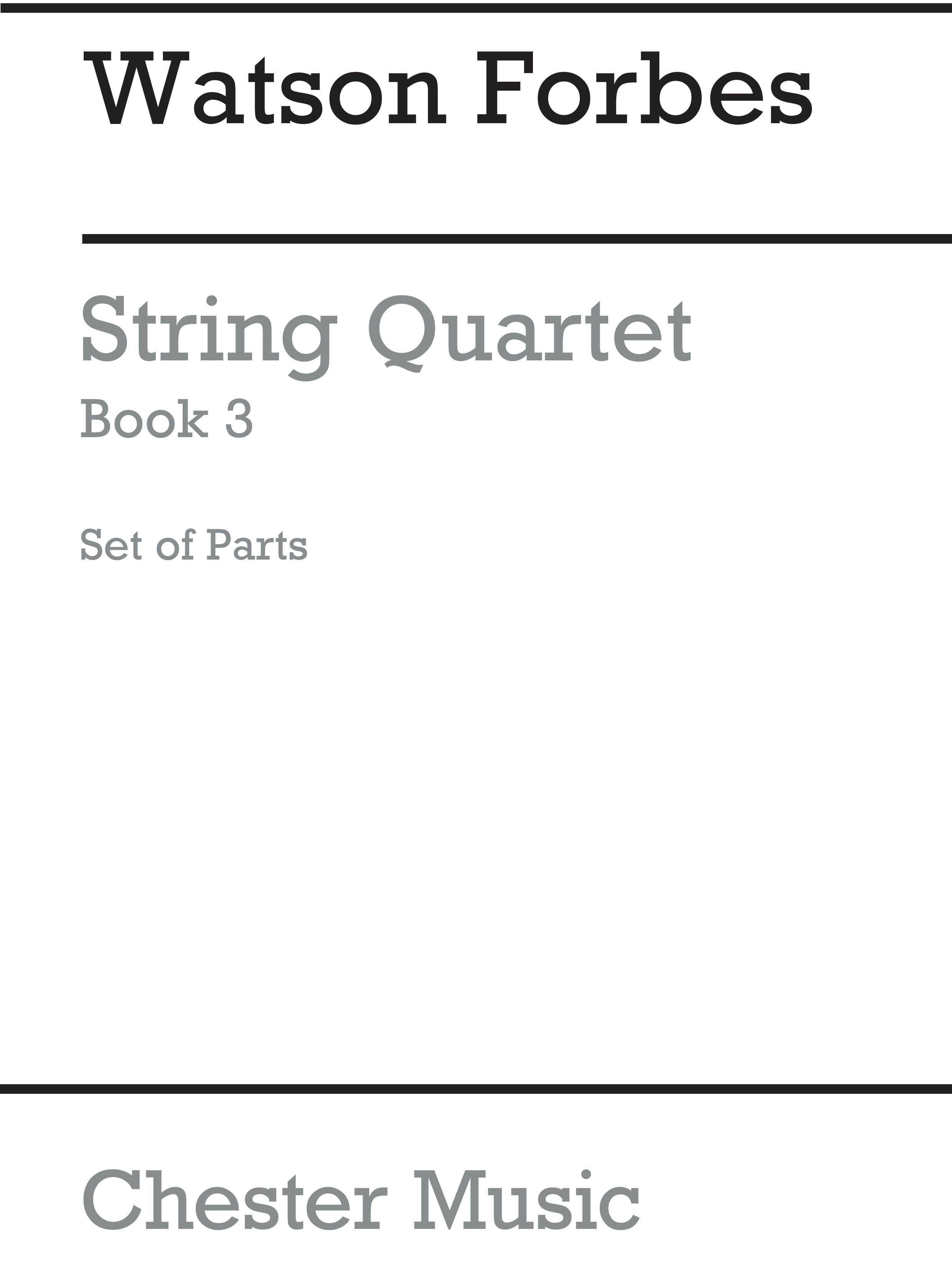 Watson Forbes: Easy String Quartets Book 3 (Parts Only): String Quartet: Parts