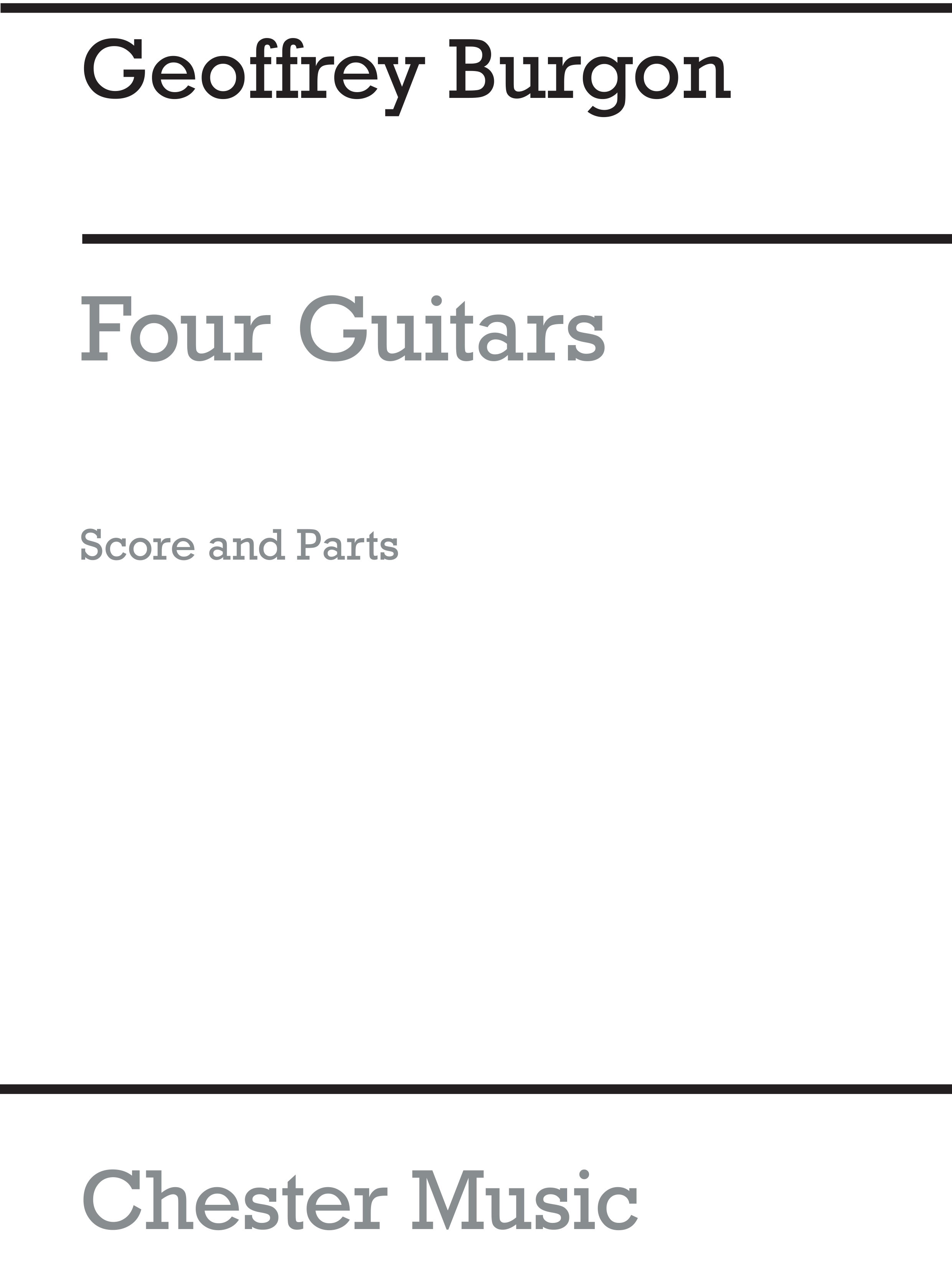 Geoffrey Burgon: Four Guitars: Guitar Ensemble: Vocal Score