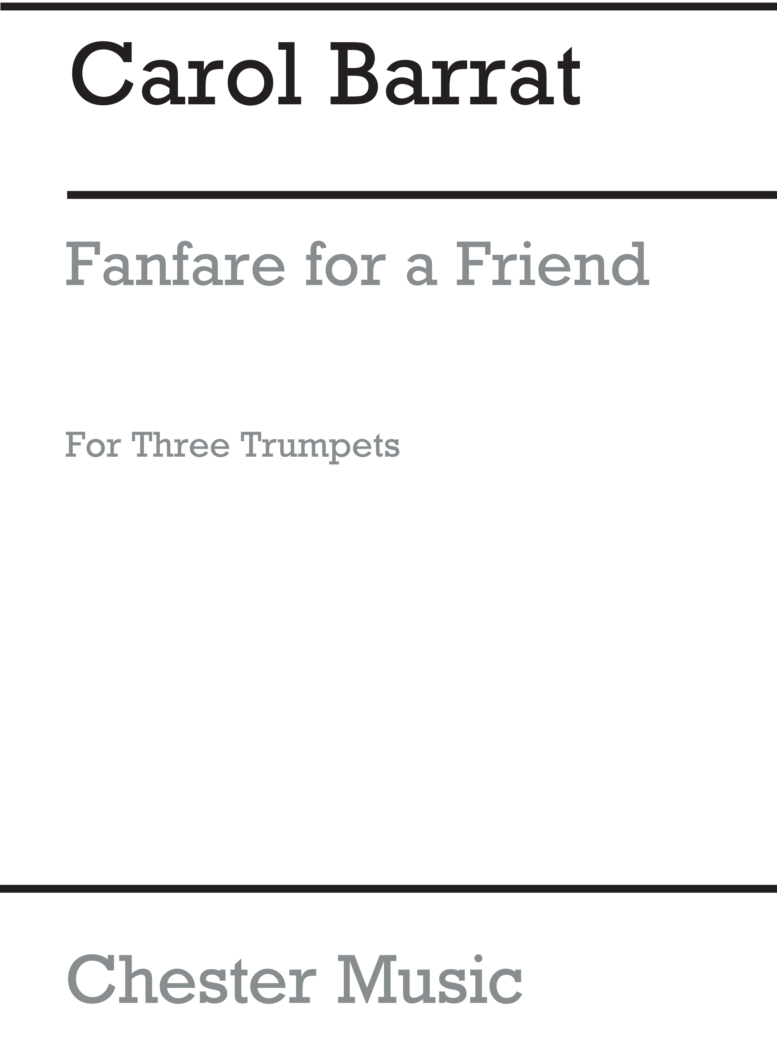 Carol Barratt: Fanfare For A Friend: Trumpet: Score