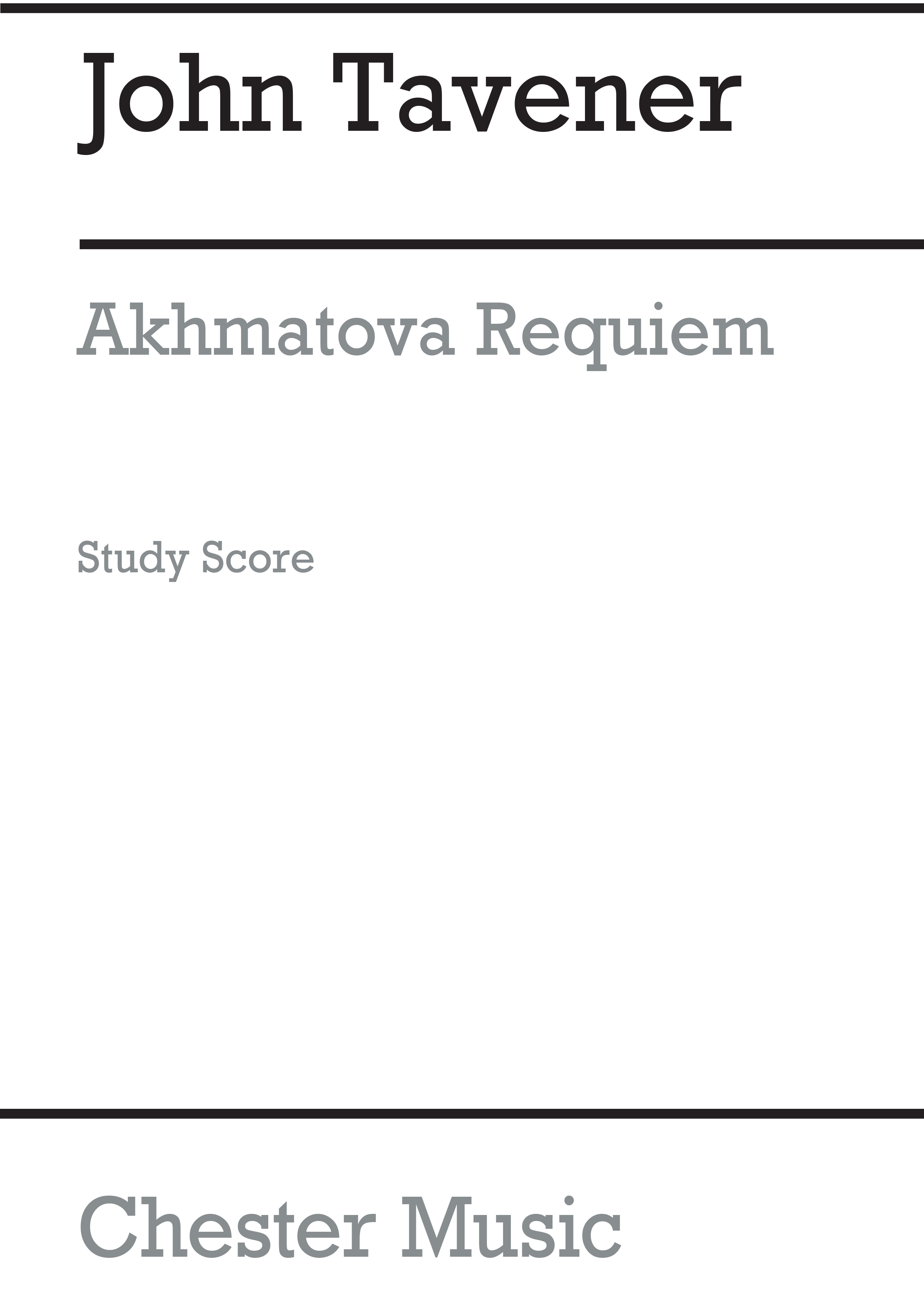 John Tavener: Akhmatova Requiem: Orchestra: Score