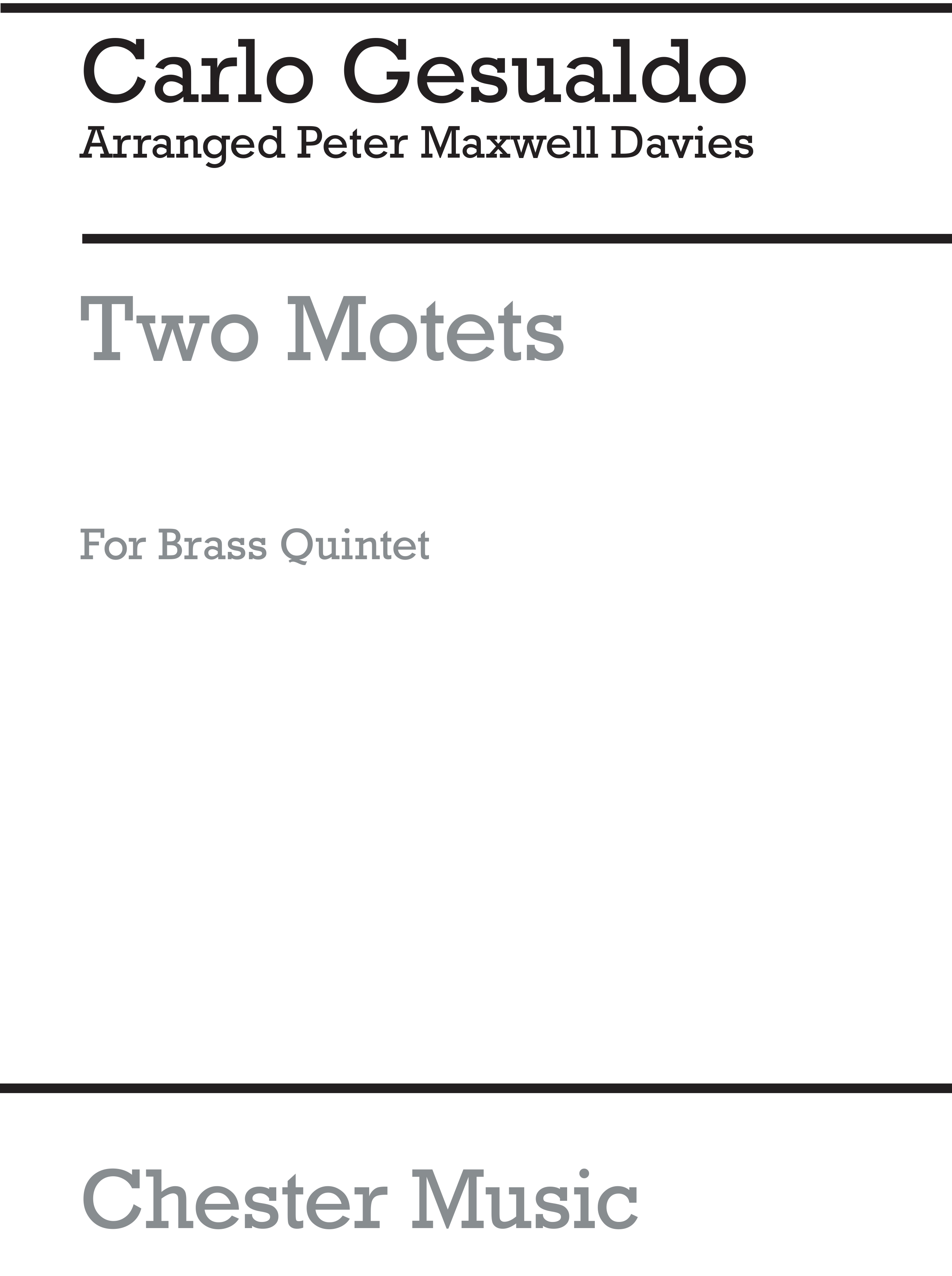 Carlo Gesualdo: Carlo Gesualdo/Peter Maxwell Davies: Brass Ensemble: Score