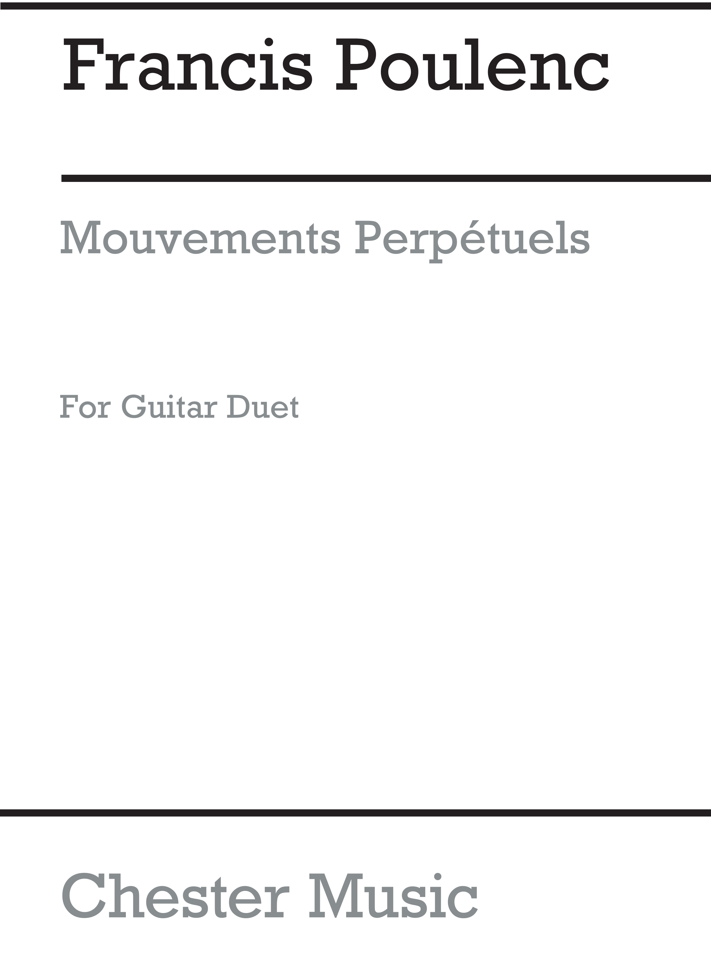 Francis Poulenc: Mouvements Perpetuels for Two Guitars: Guitar: Instrumental
