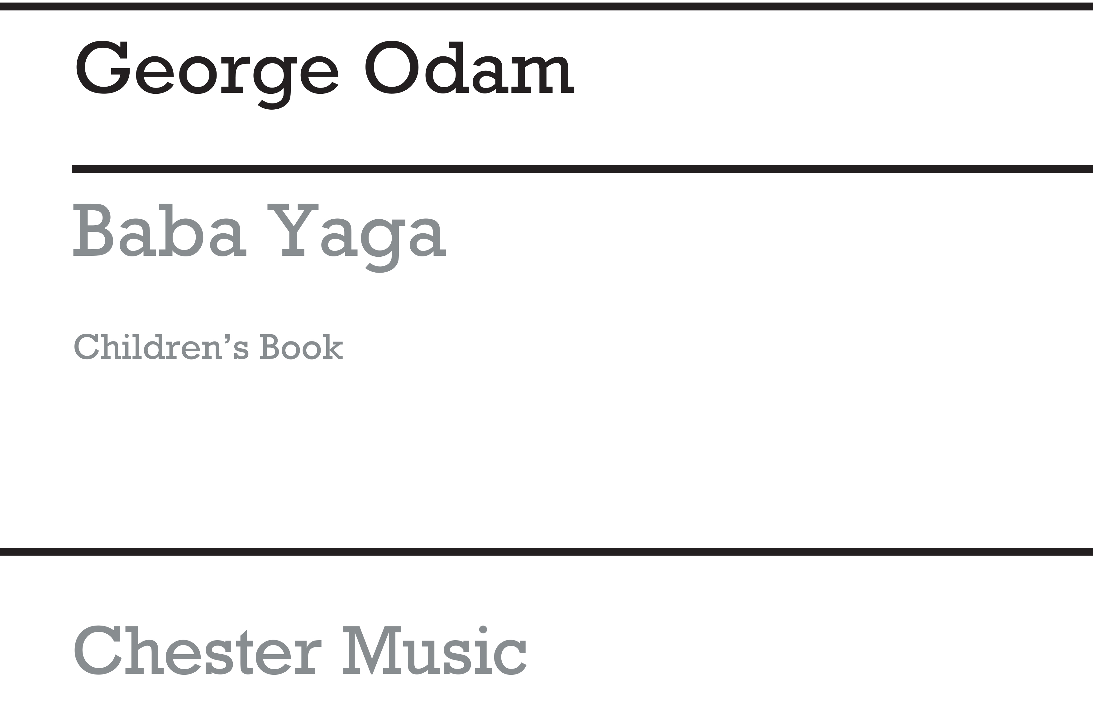 George Odam: Baba Yaga Children's Book: Classroom Musical