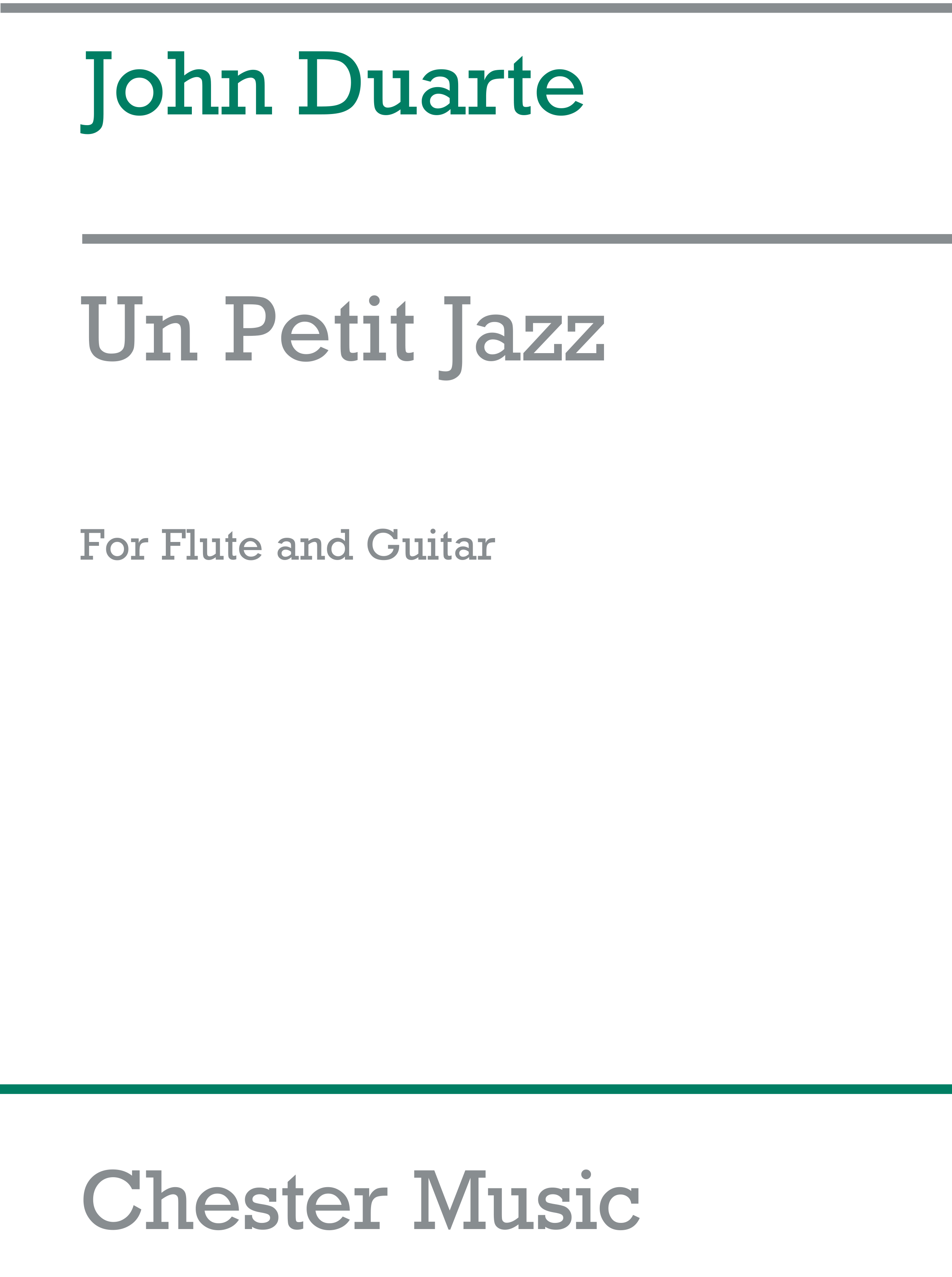 John Duarte: Un Petit Jazz For Flute And Guitar: Flute & Guitar: Instrumental