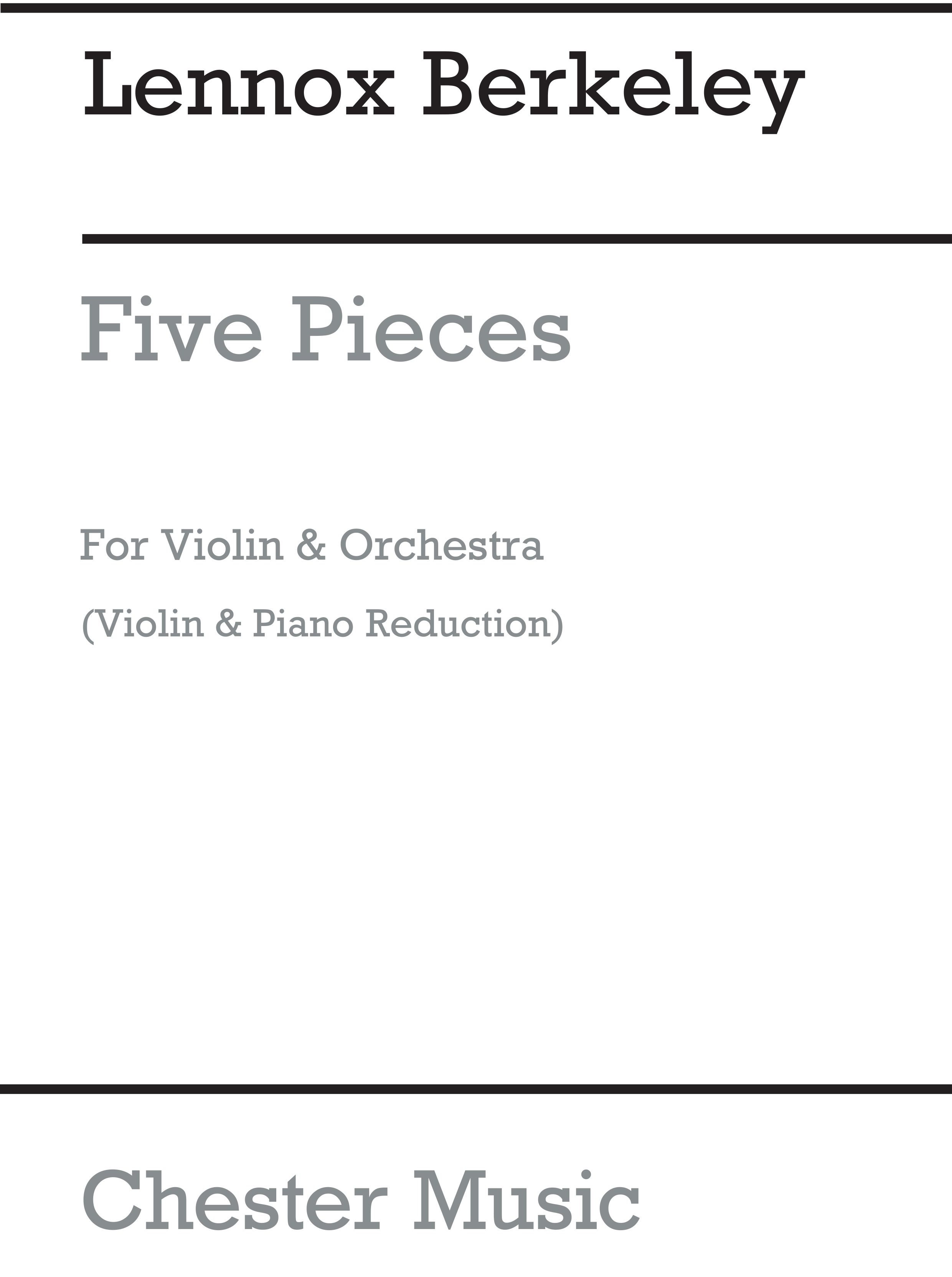 Lennox Berkeley: Five Pieces Op.56: Violin: Instrumental Work