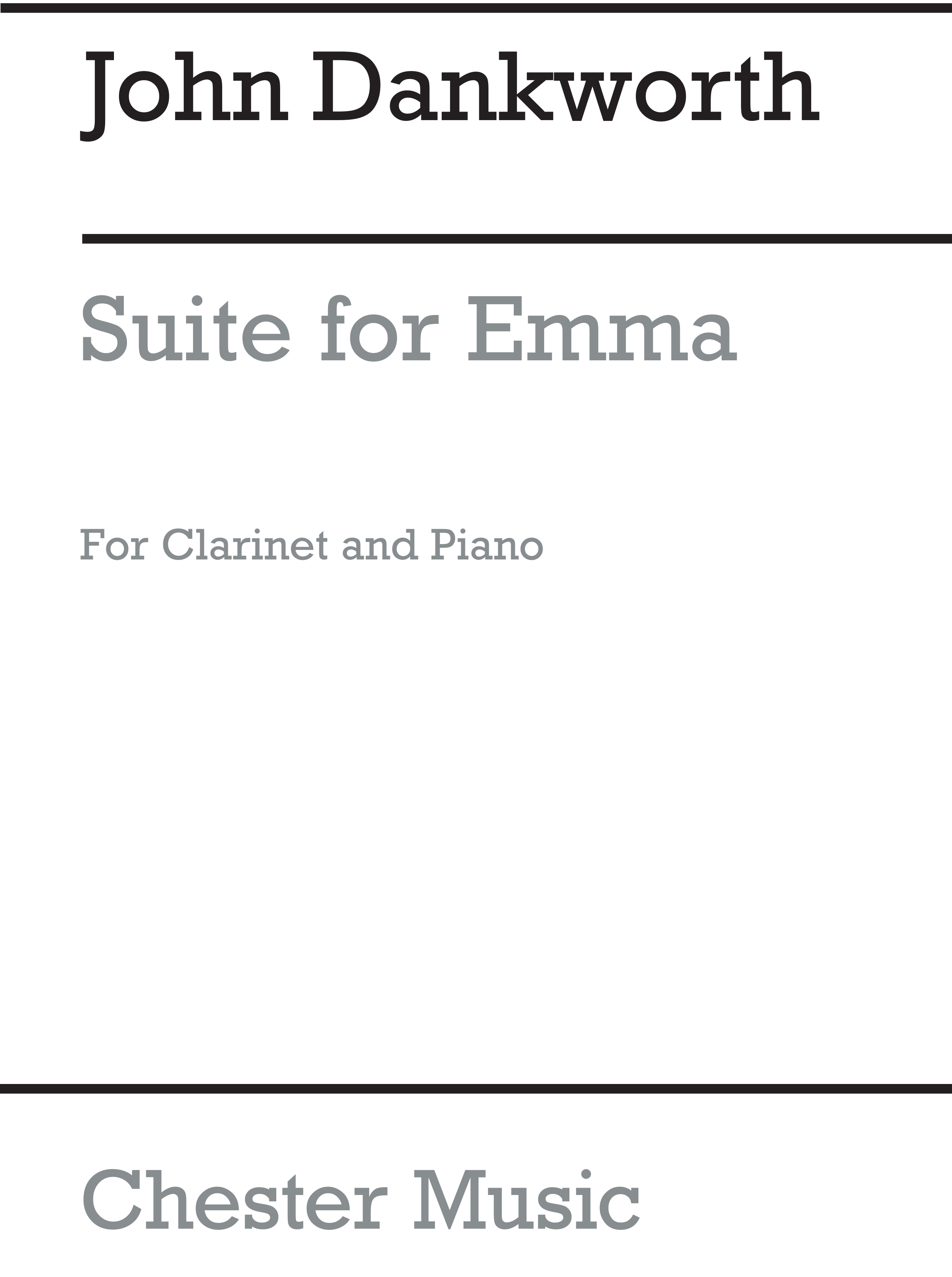 John Dankworth: Suite For Emma for Clarinet and Piano: Clarinet: Instrumental