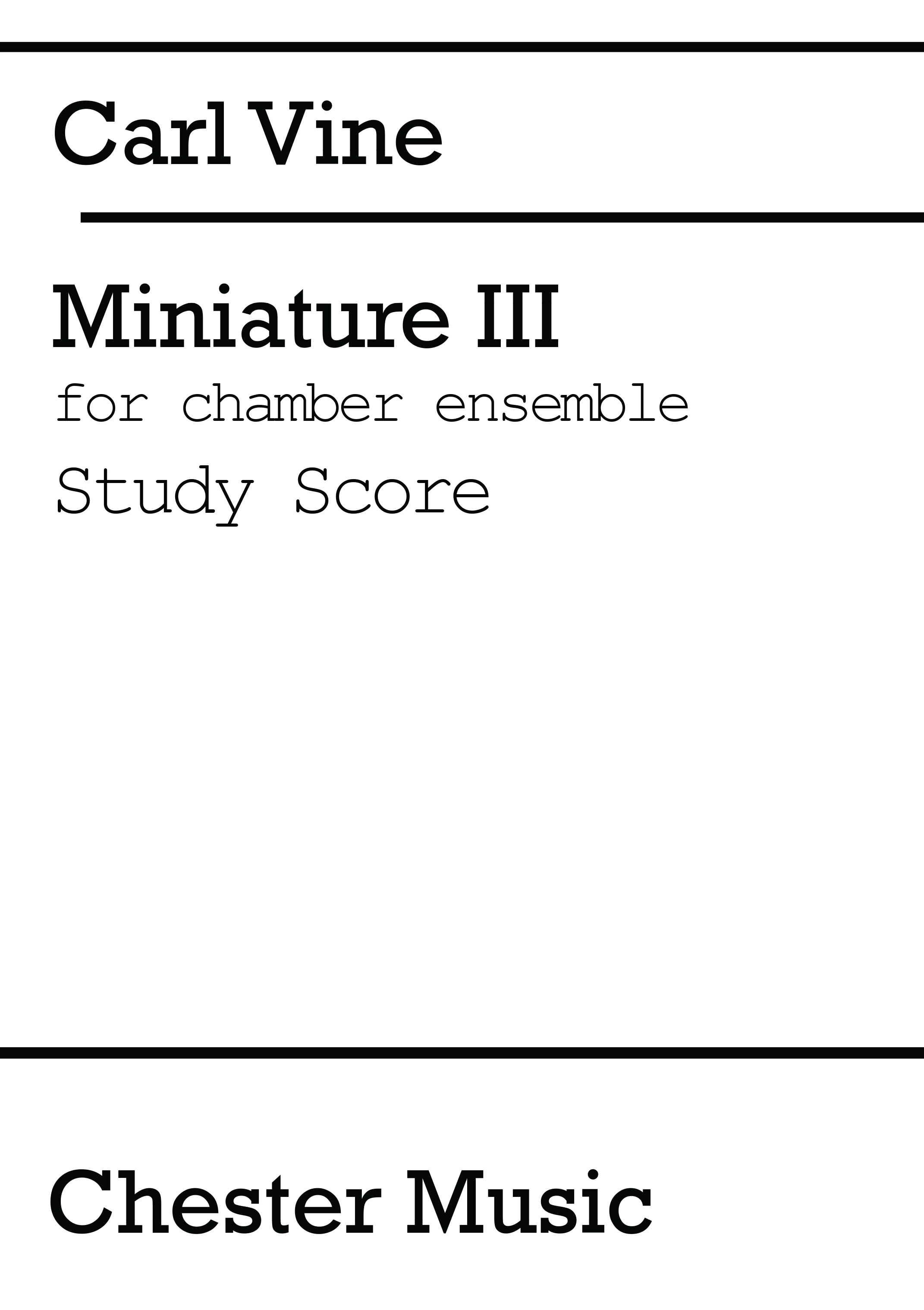 Carl Vine: Miniature III: Cello: Score