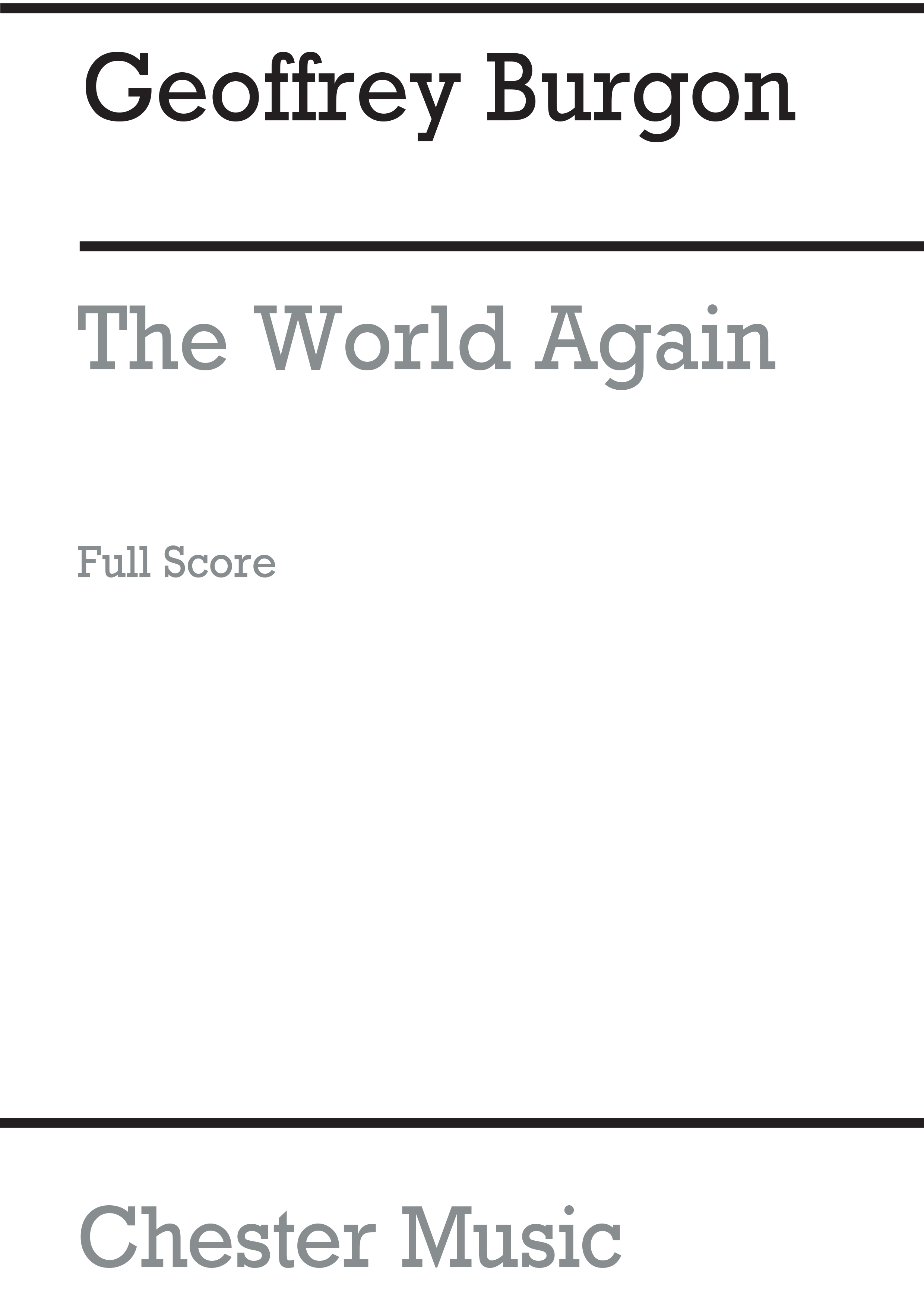 Geoffrey Burgon: The World Again: Soprano: Miniature Score
