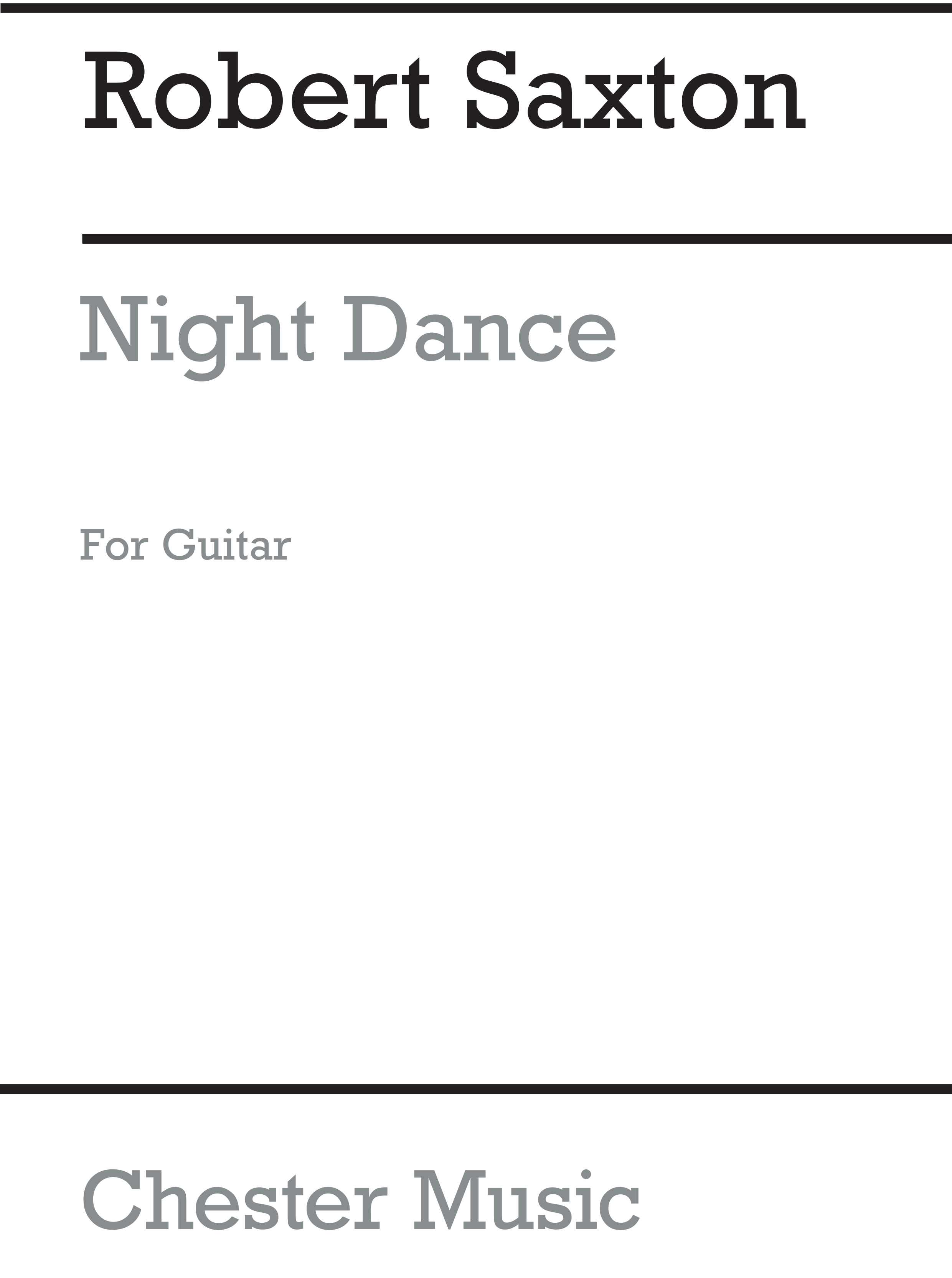 Robert Saxton: Night Dance For Guitar: Guitar: Instrumental Work