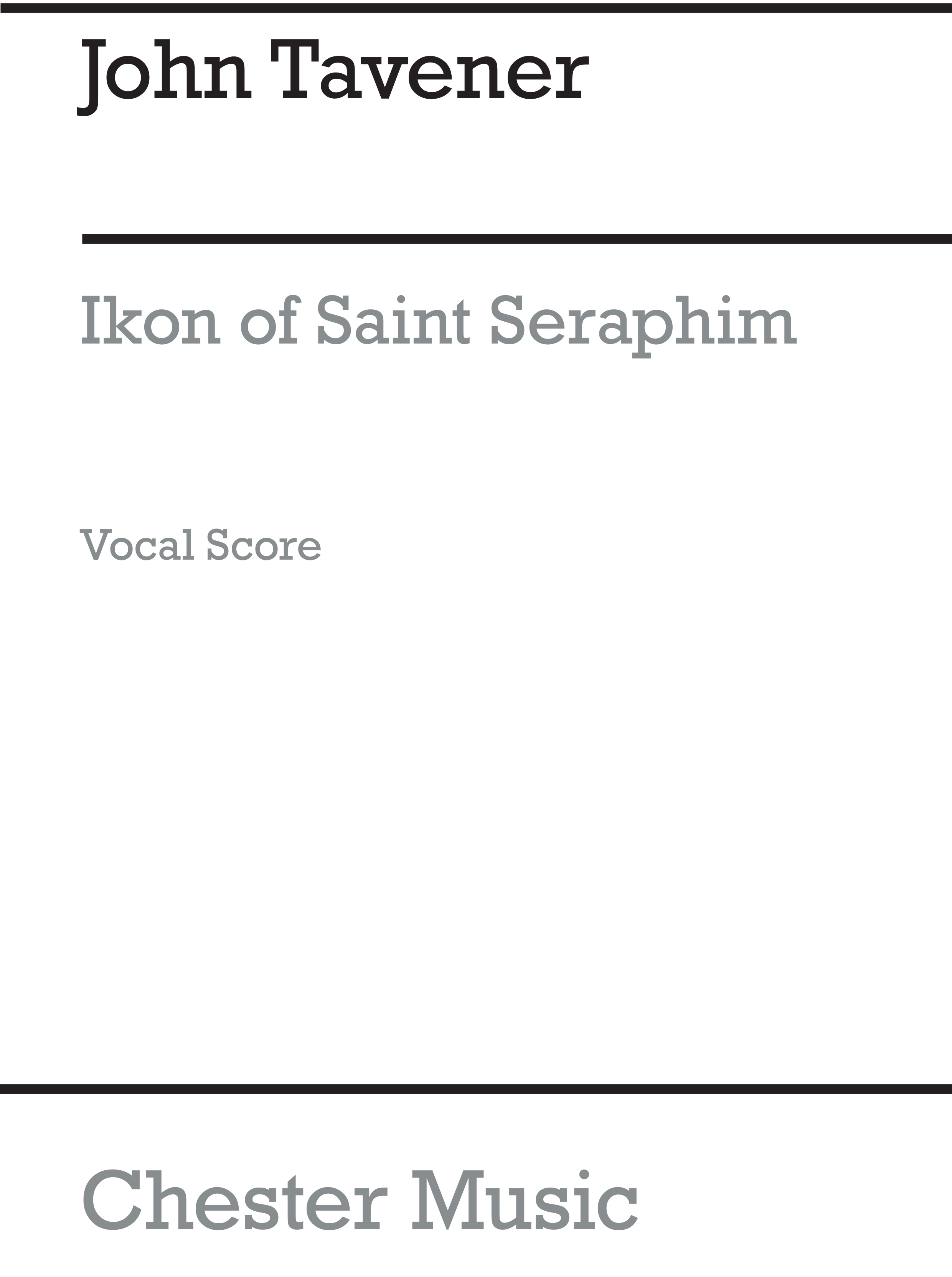 John Tavener: Ikon Of Saint Seraphim: SATB: Score