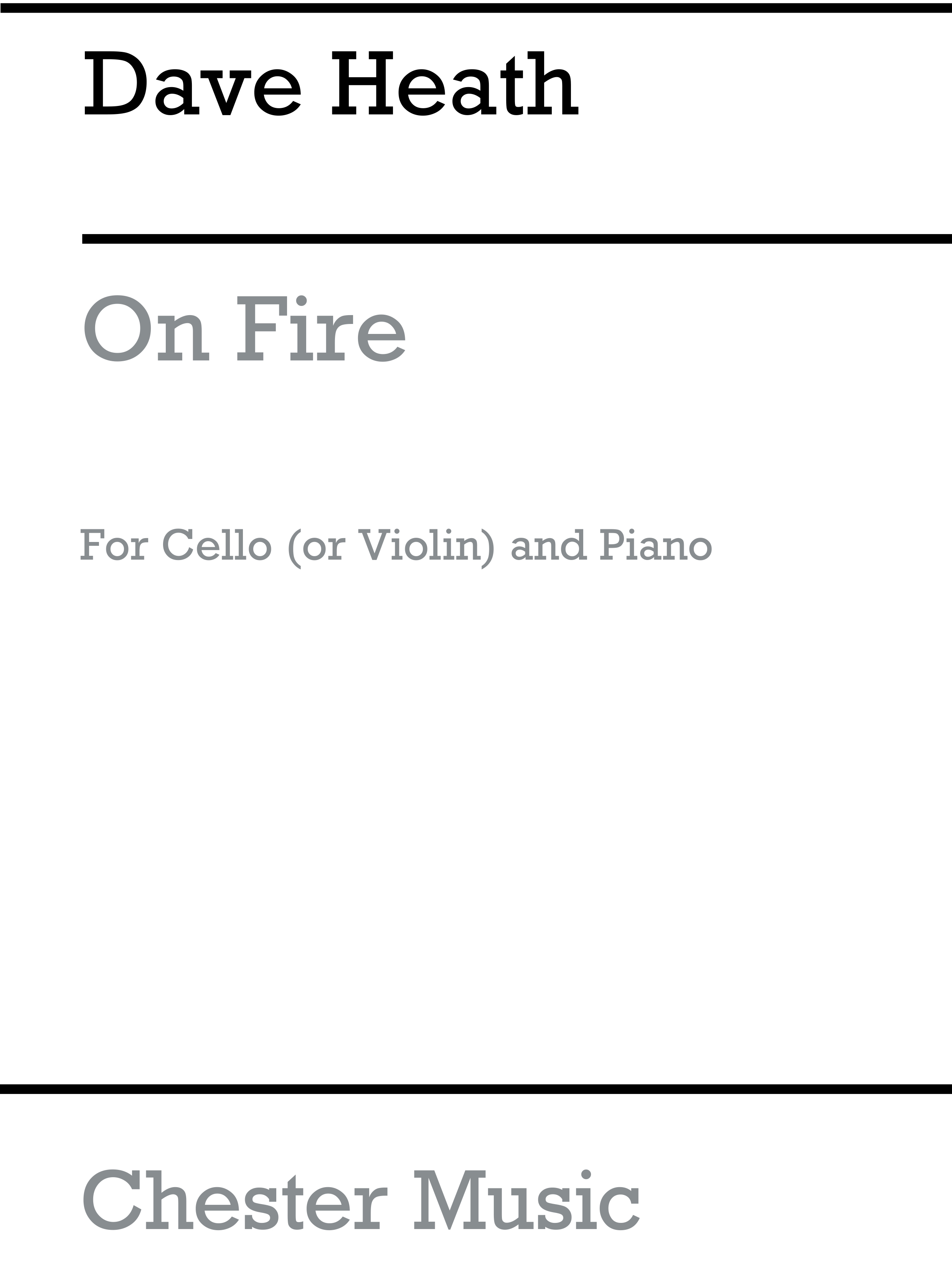 Dave Heath: On Fire For Violin and Piano: Violin: Instrumental Work