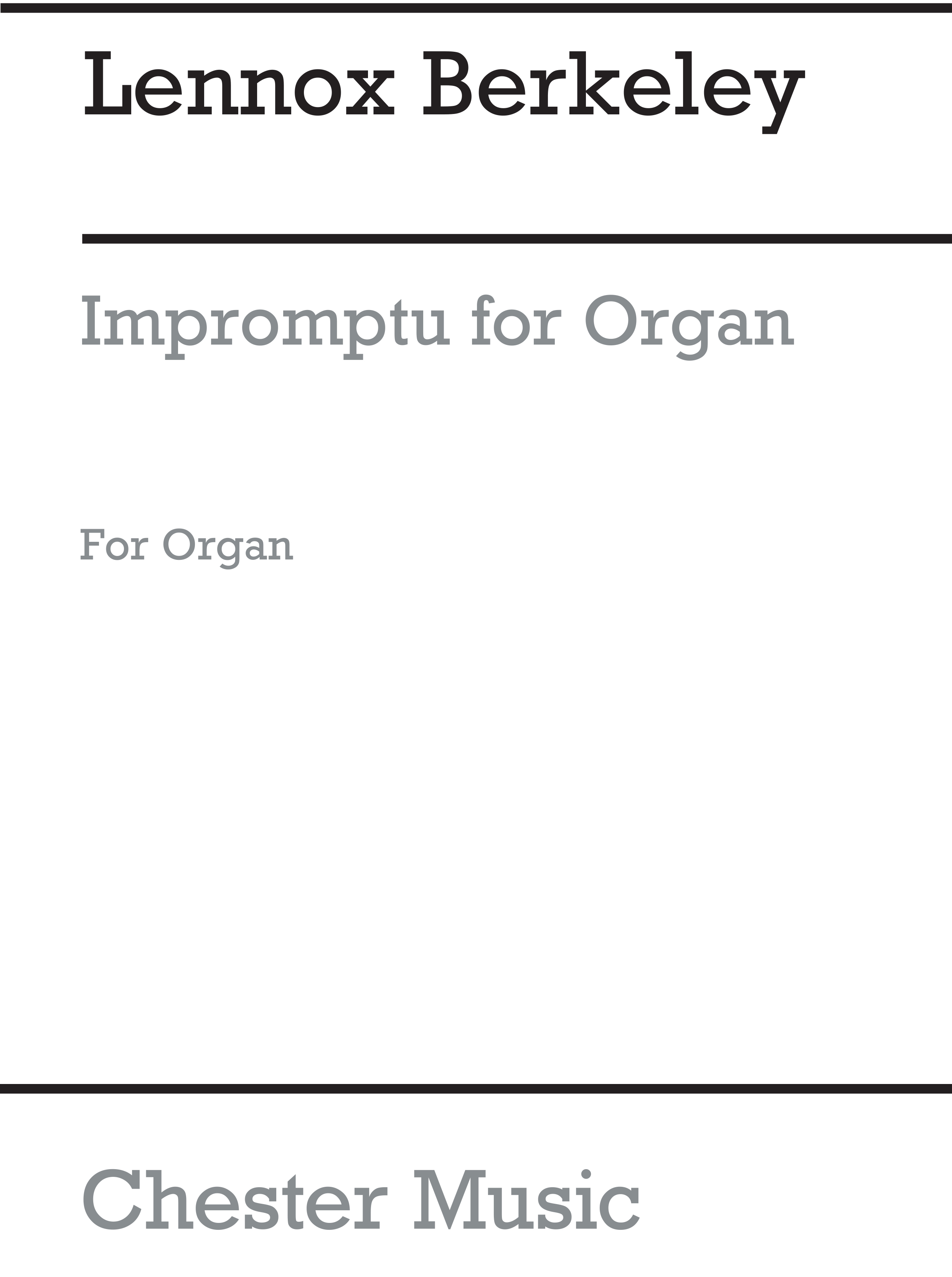 Lennox Berkeley: Impromptu For Organ: Organ: Instrumental Work