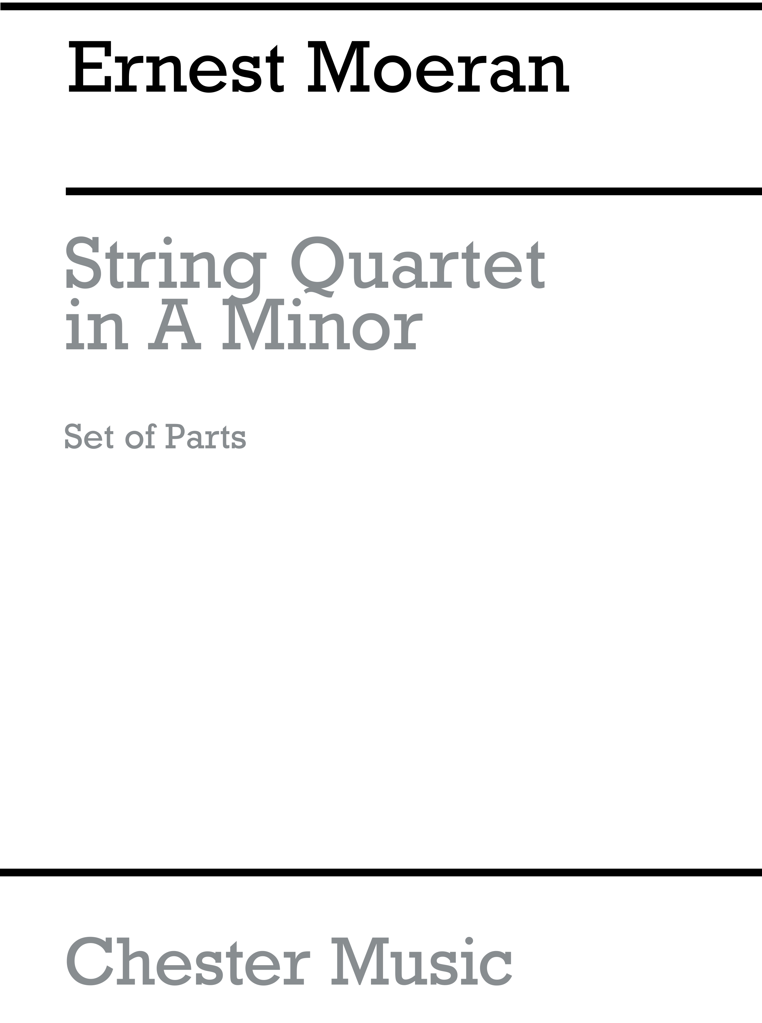 E.J Morean: String Quartet In A Minor (Parts): String Quartet: Instrumental Work