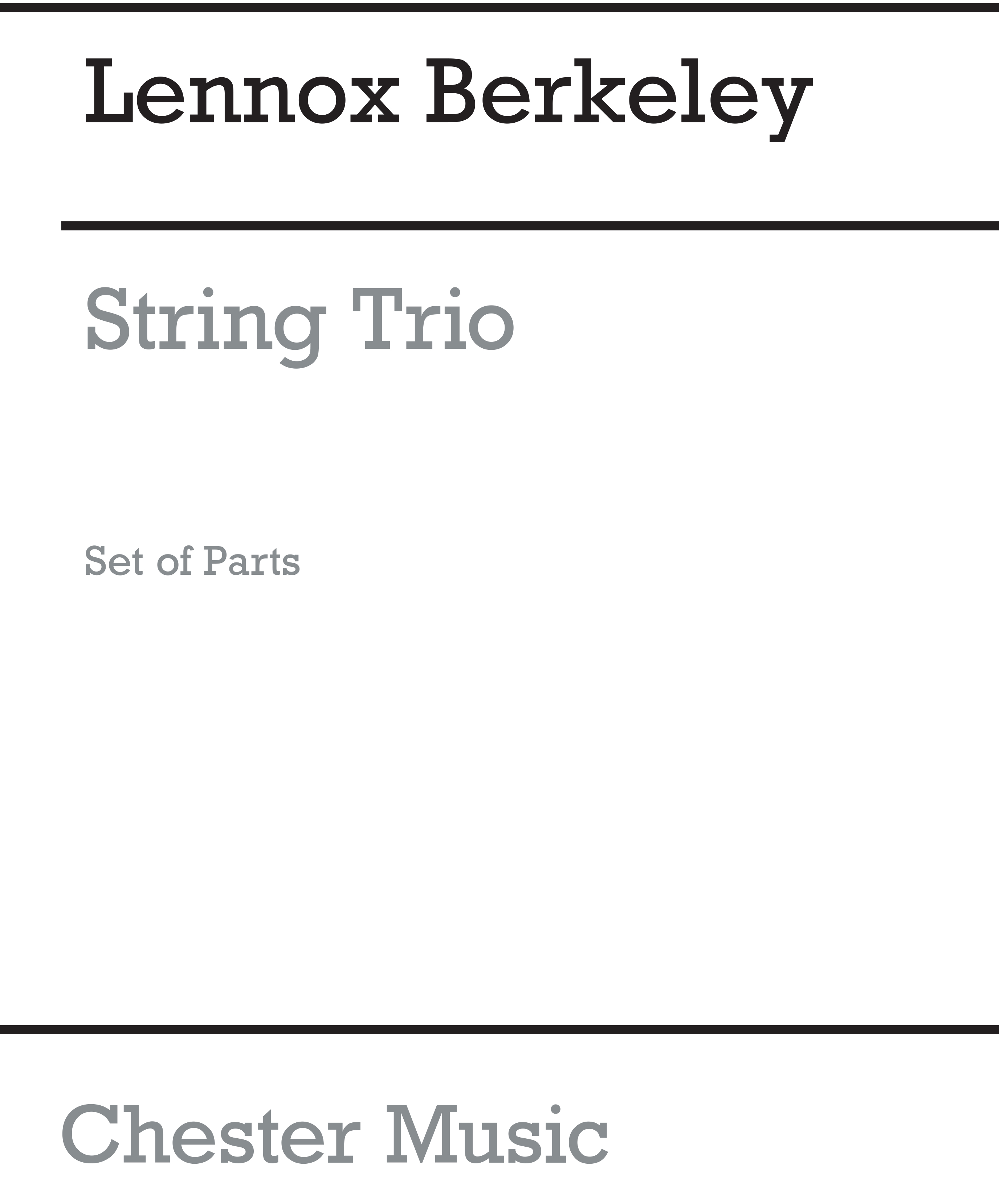 Lennox Berkeley: String Trio Op. 19 (Parts): String Trio: Instrumental Work