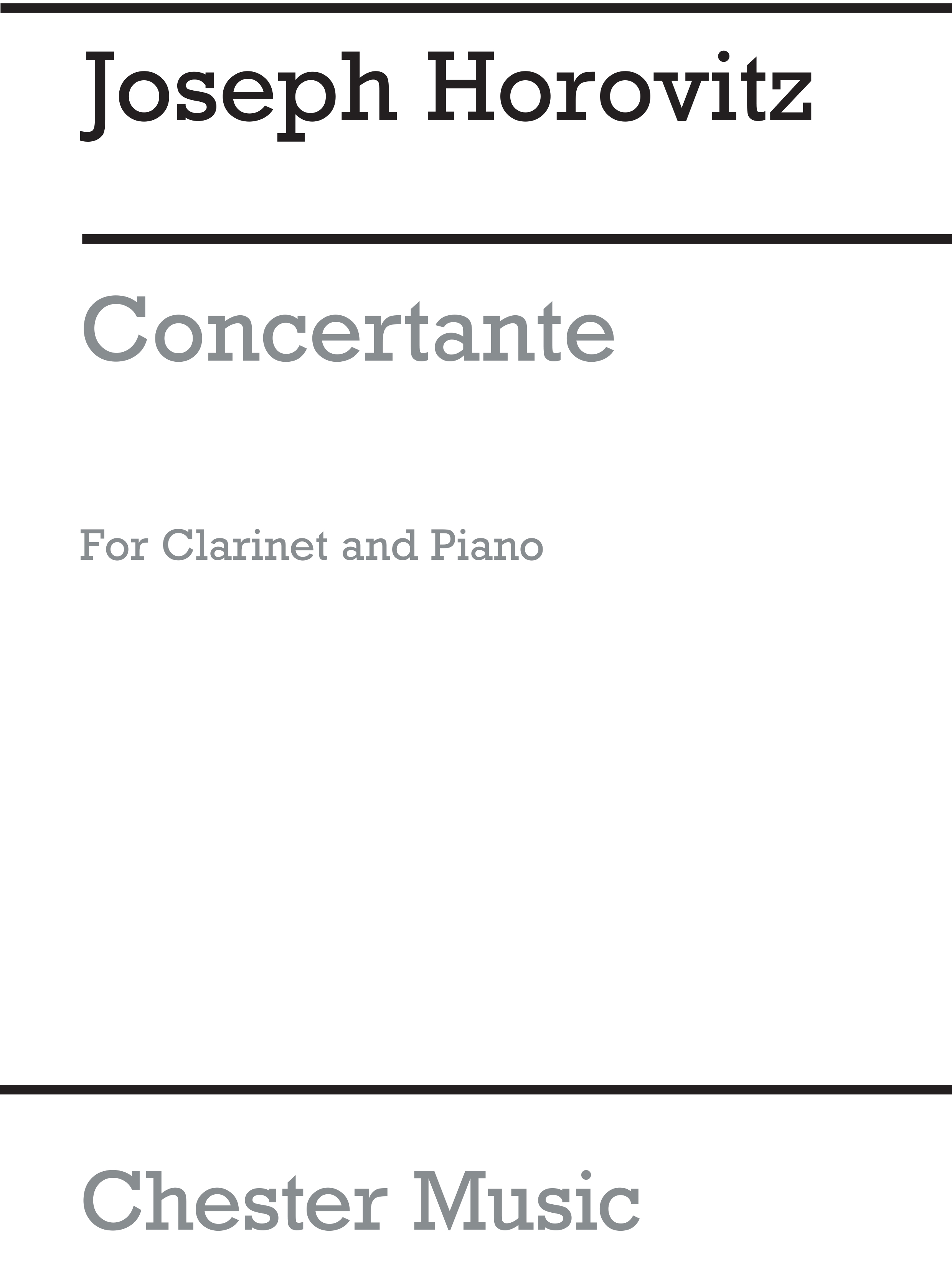 Joseph Horovitz: Concertante (Clarinet/Piano): Clarinet: Instrumental Work