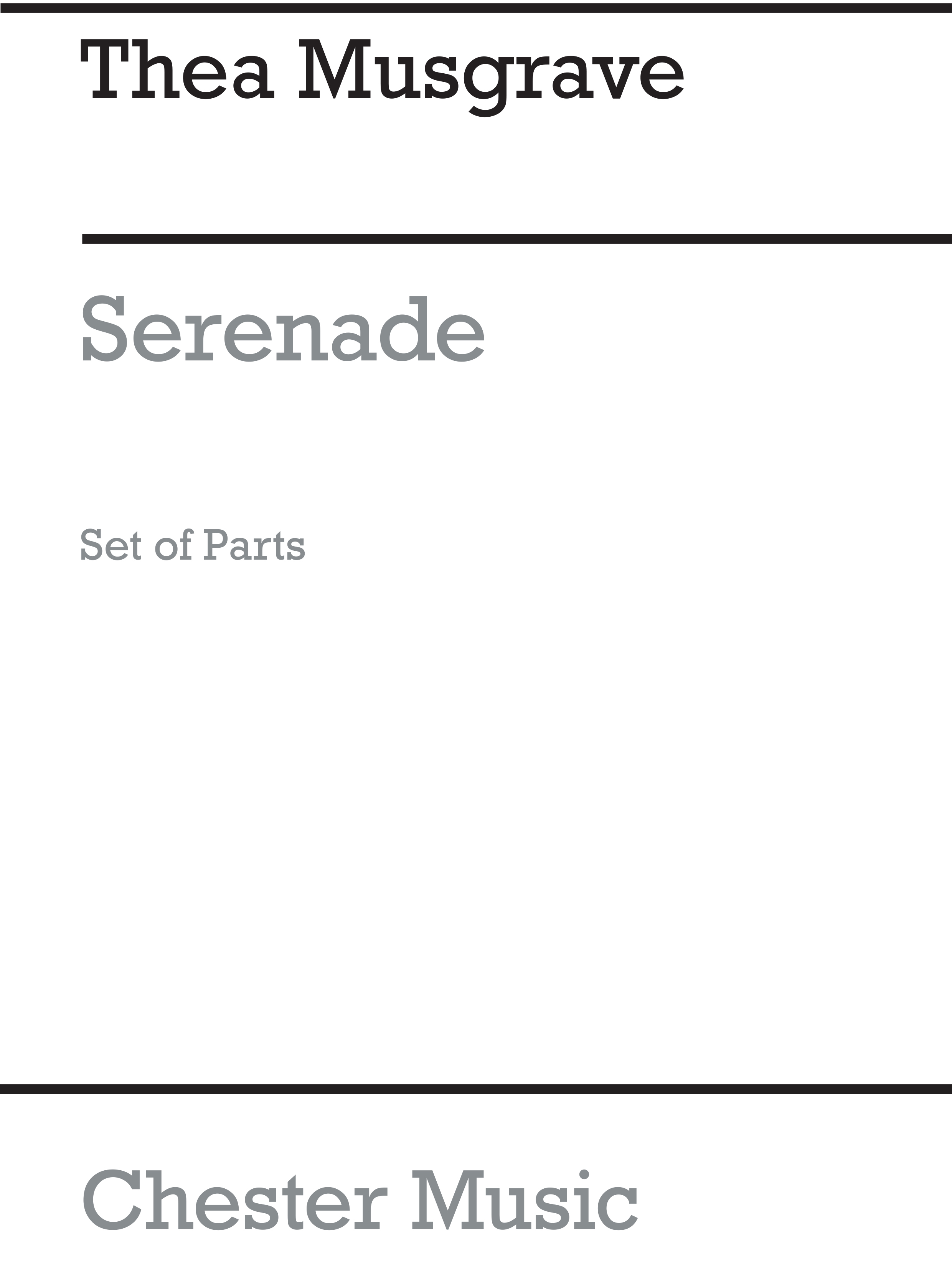Thea Musgrave: Serenade (Parts): Chamber Ensemble: Parts
