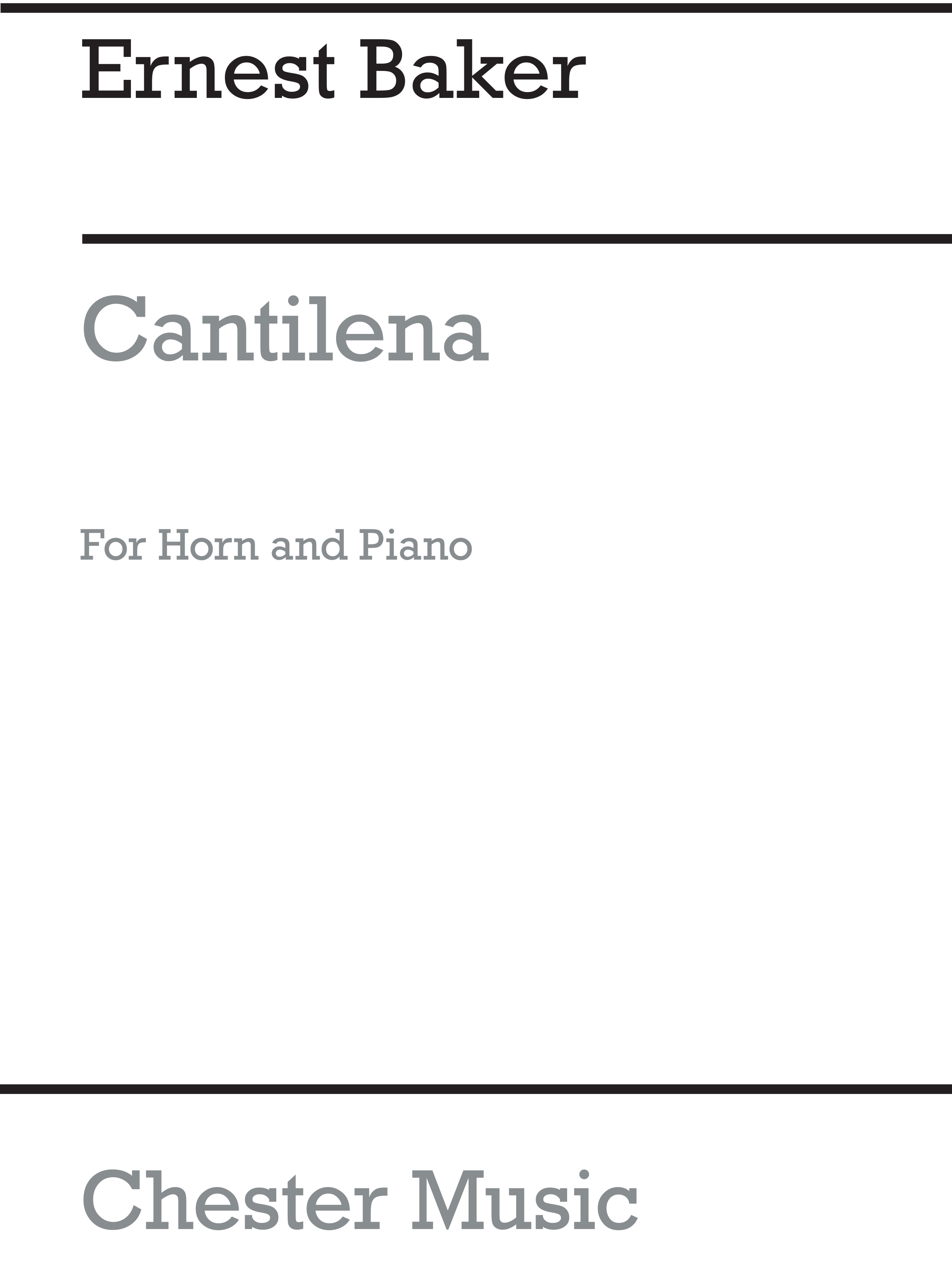 Ernest Baker: Cantilena For Horn And Piano: French Horn: Instrumental Work