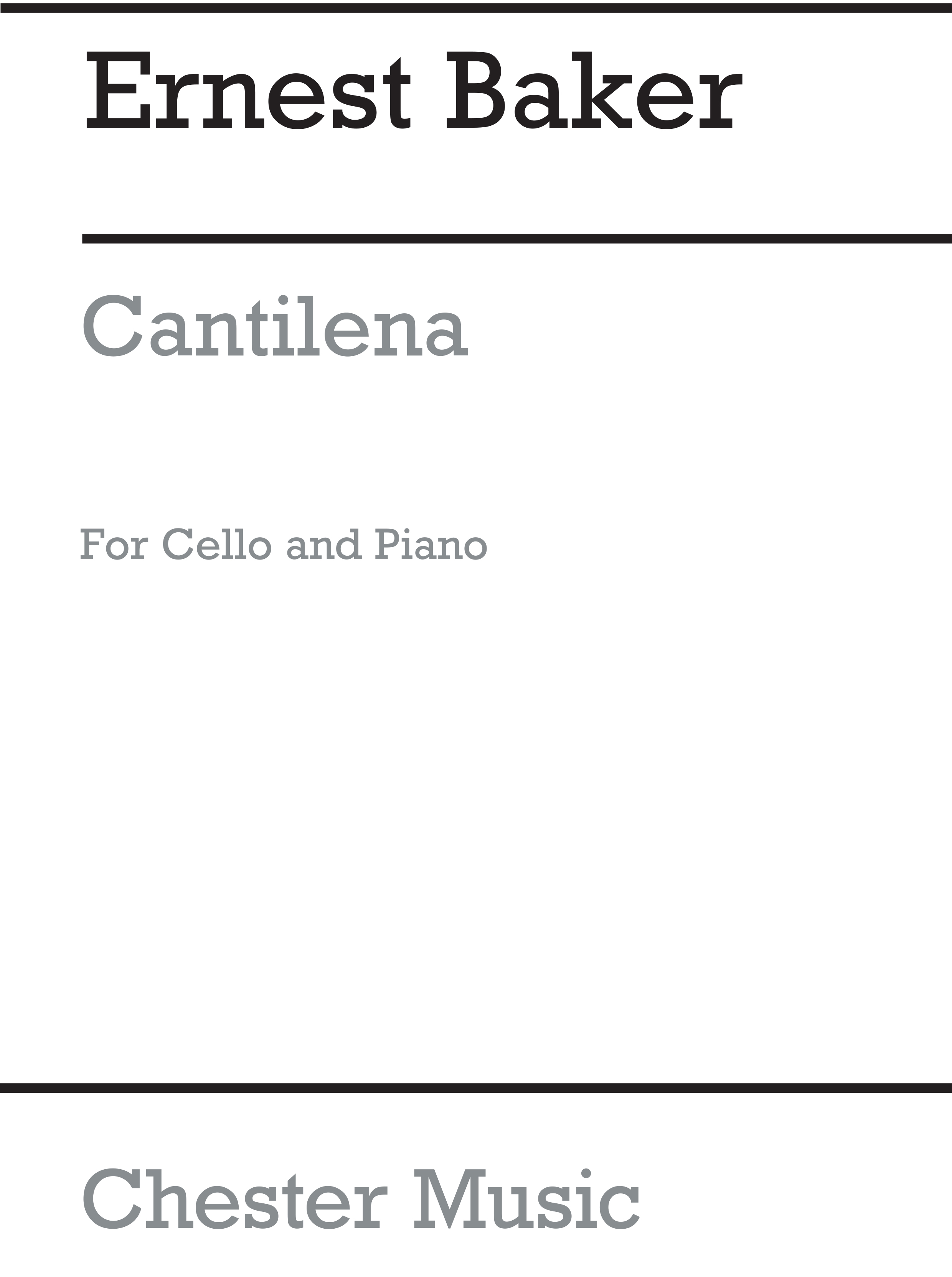 Ernest Baker: Cantilena For Cello And Piano: Cello: Instrumental Work