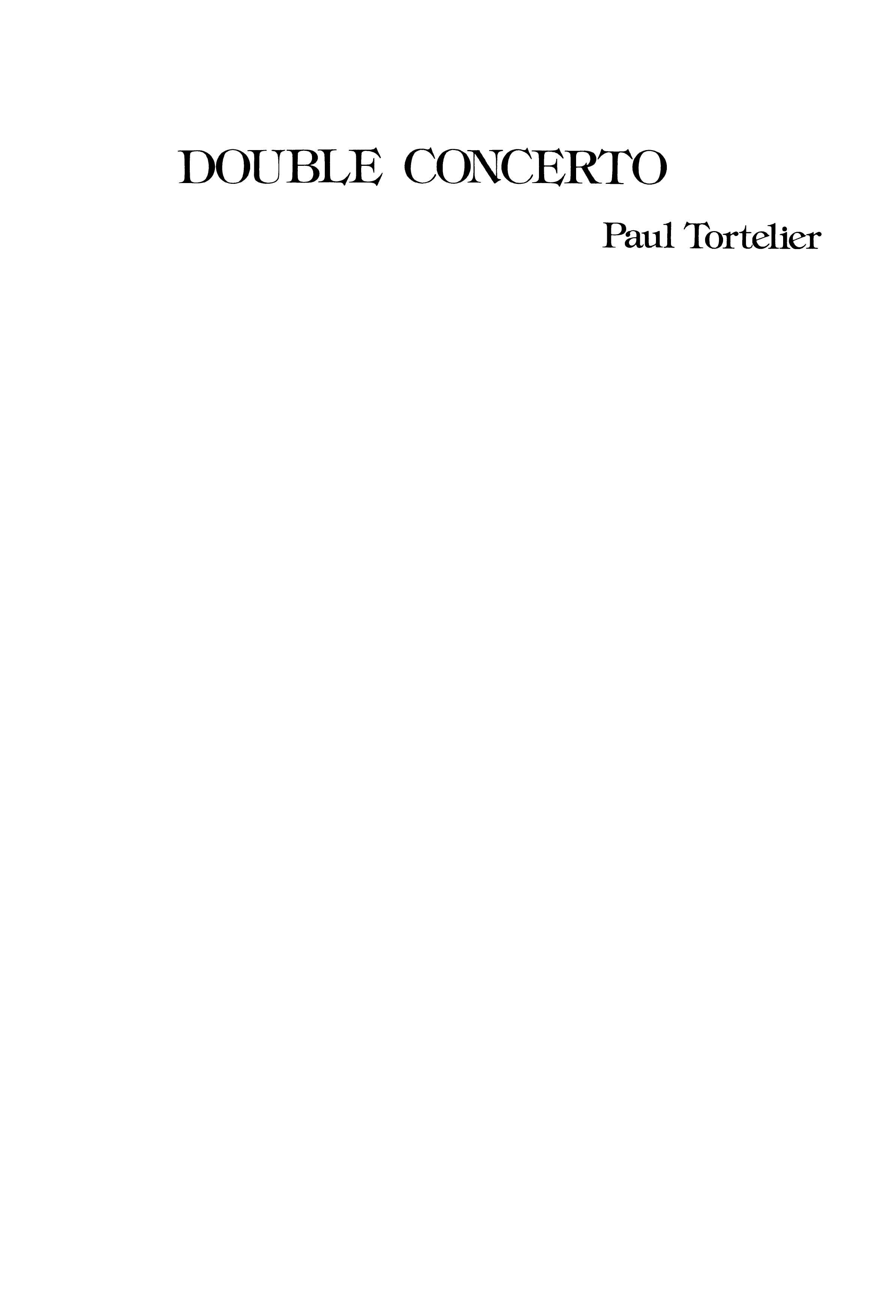Paul Tortelier: Double Concerto (Two Violin Parts): Violin: Instrumental Work
