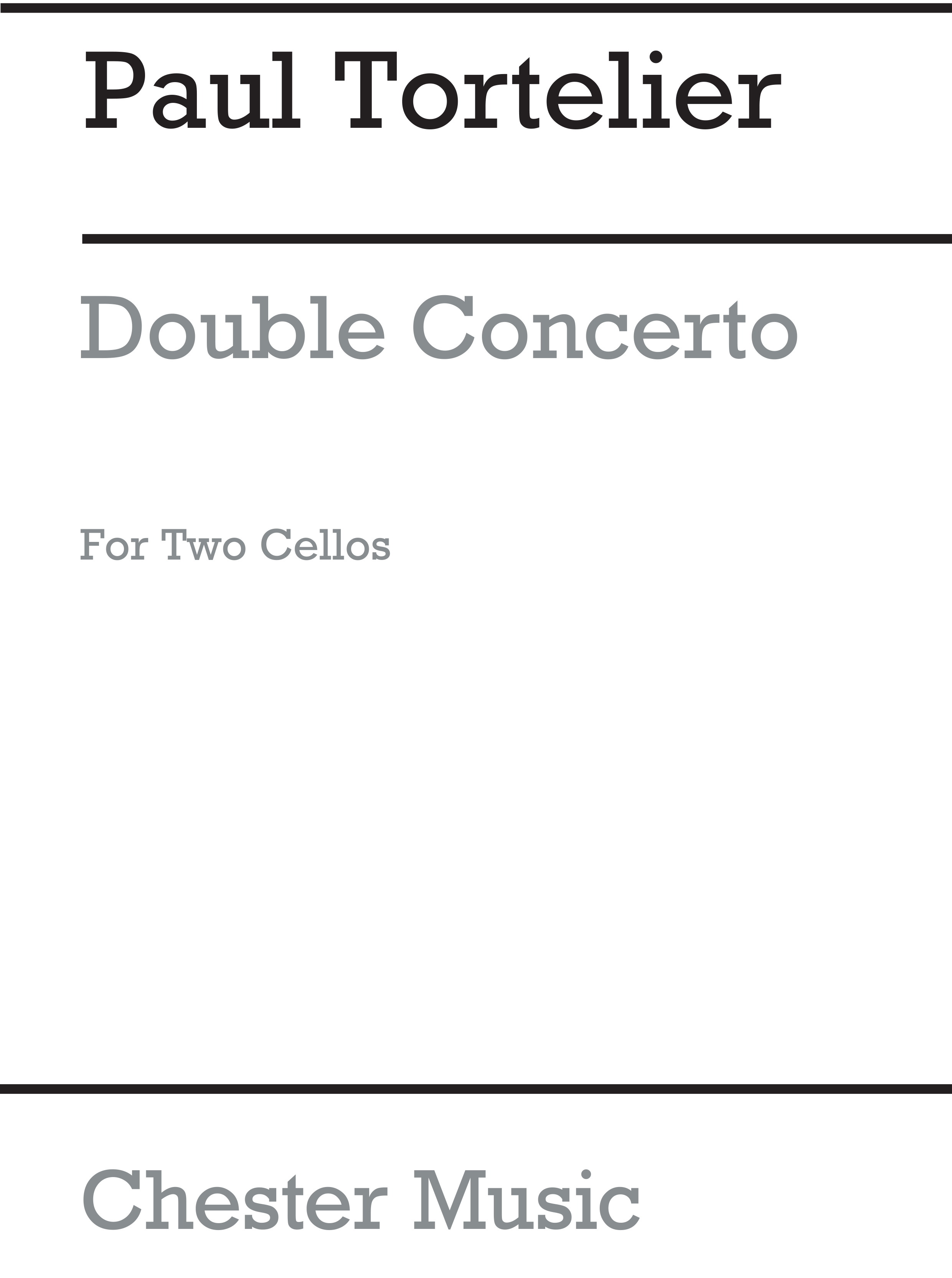 Paul Tortelier: Double Concerto (Two Cello Parts): Cello: Instrumental Work