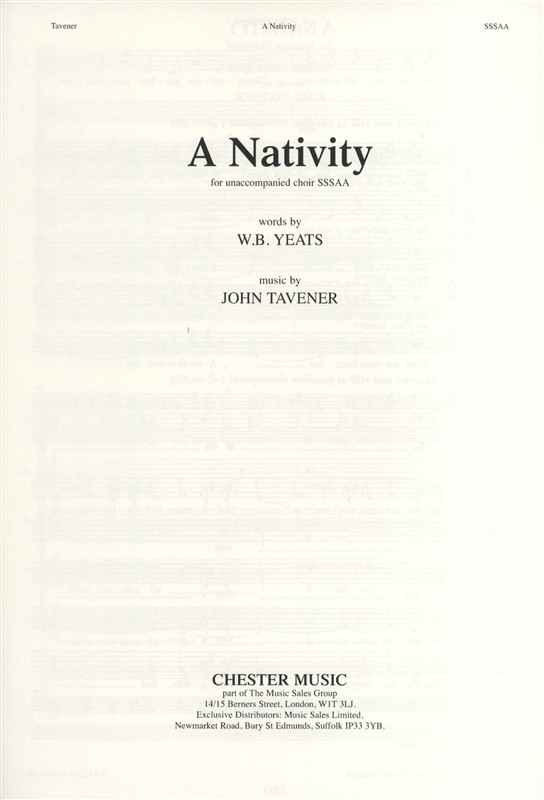 John Tavener: A Nativity: Upper Voices: Vocal Score