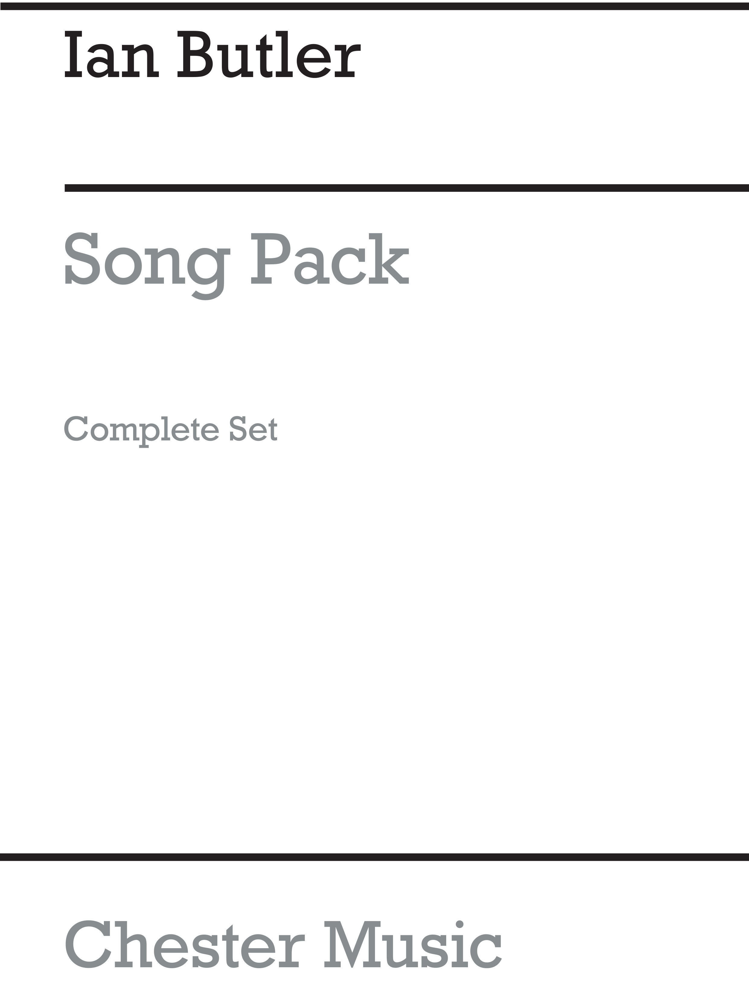 Ian Butler: Songpack Complete Set Recorder/Percussion Pack: Recorder: Parts