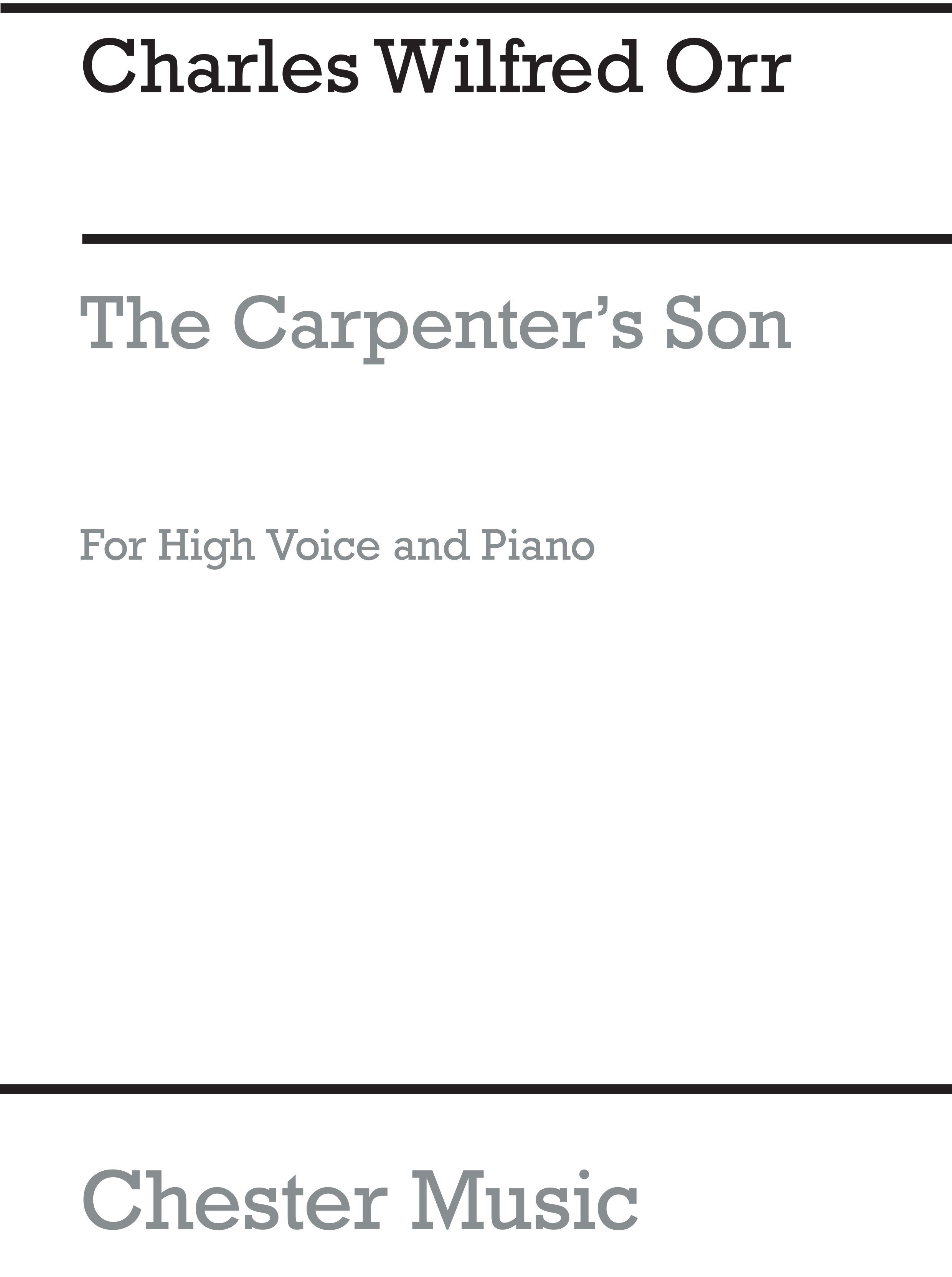 Charles Wilfred Orr: The Carpenter's Son (housman): High Voice: Score