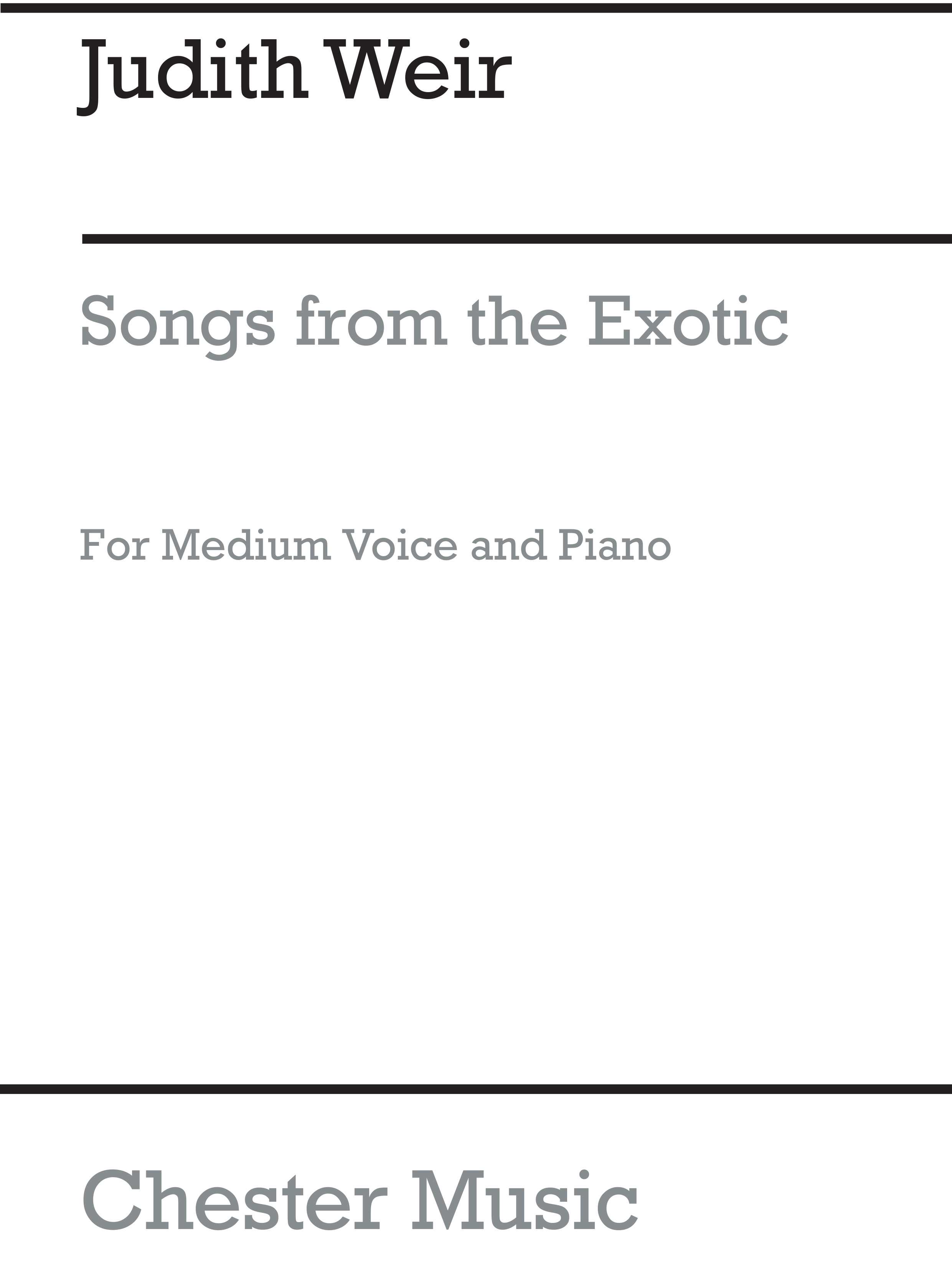 Judith Weir: Songs From The Exotic: Low Voice: Instrumental Work