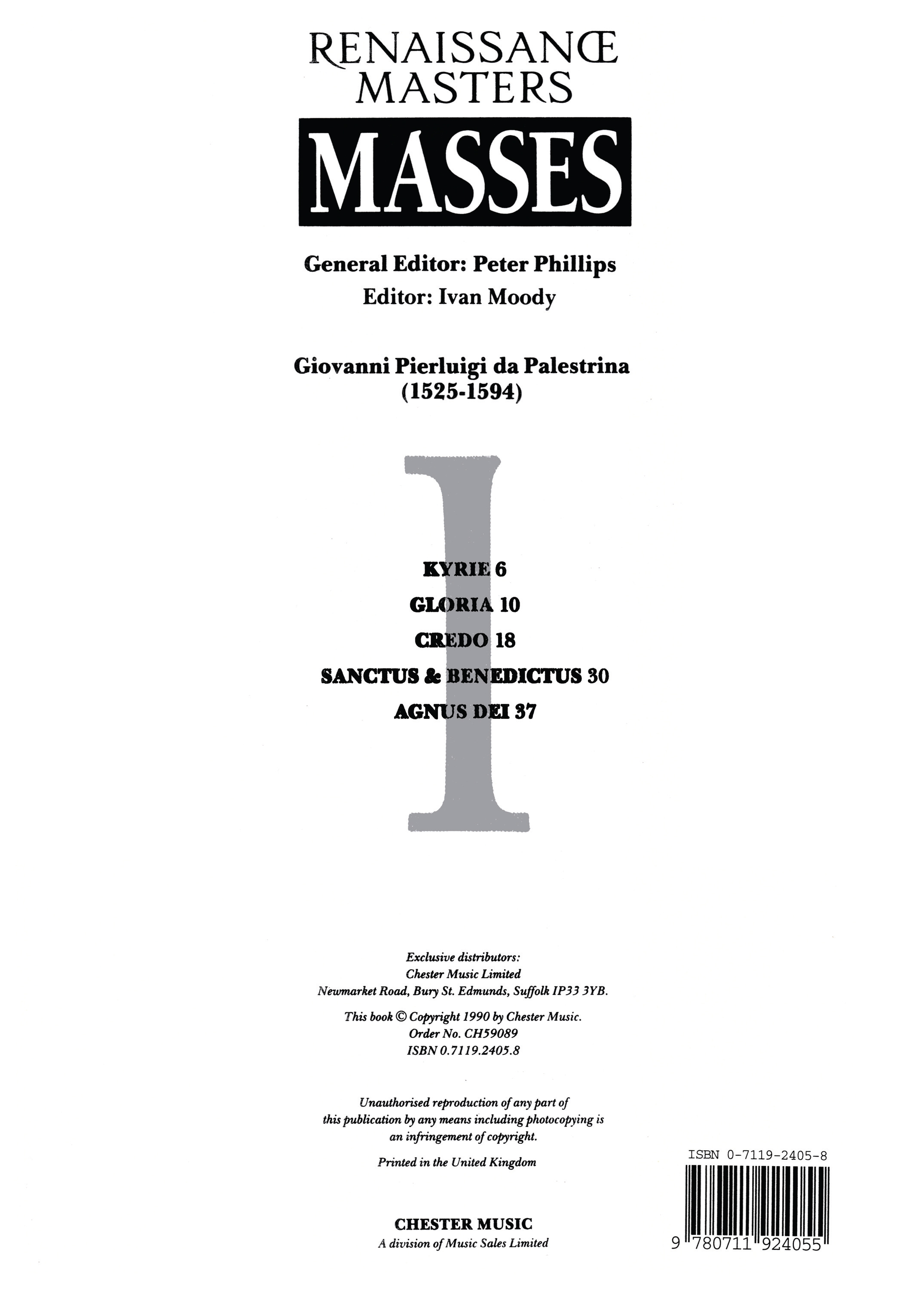 Giovanni Palestrina: Missa Dies Sanctificatus: SATB: Vocal Score