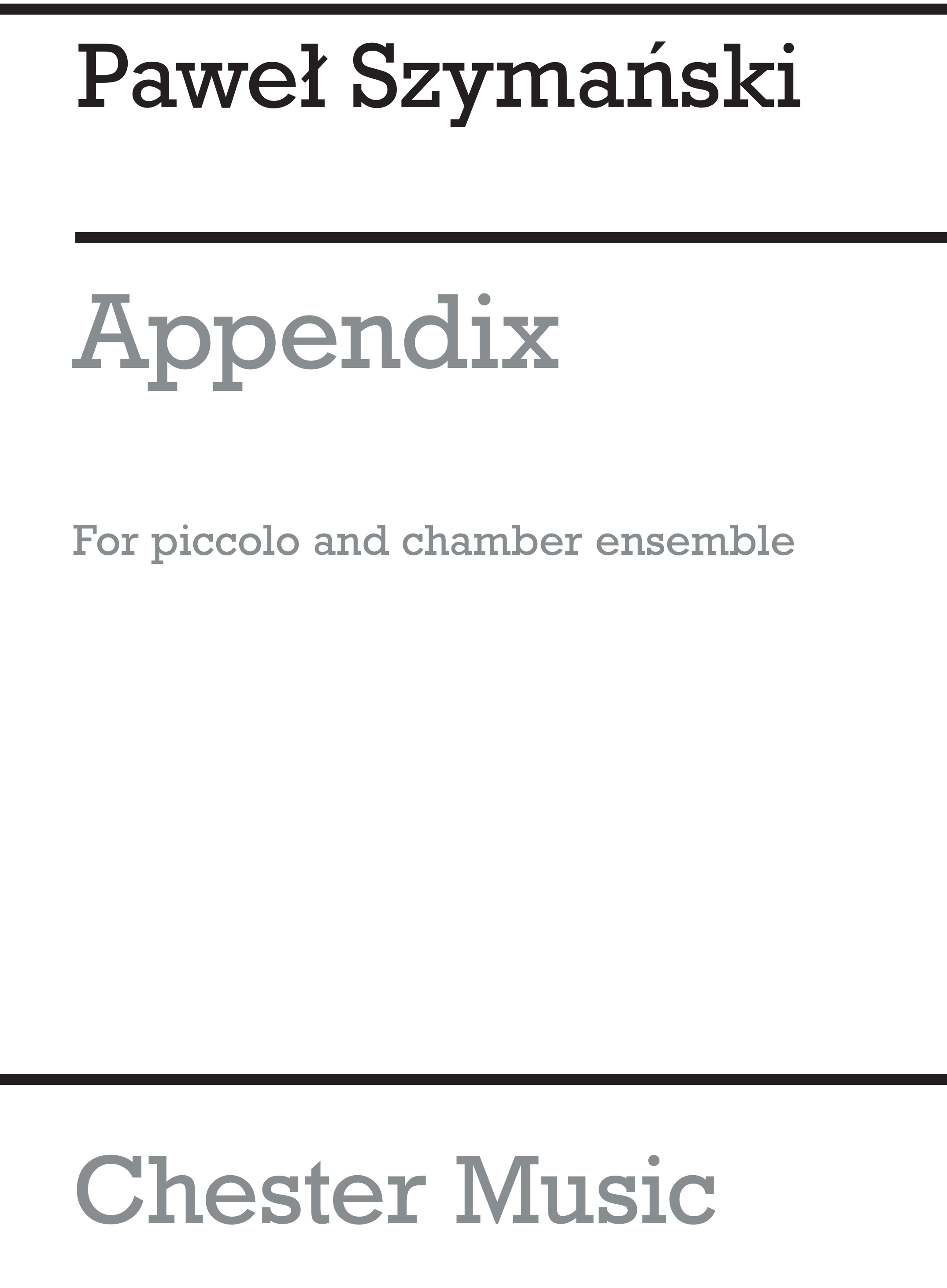 Pawel Szymanski: Appendix: Orchestra: Score