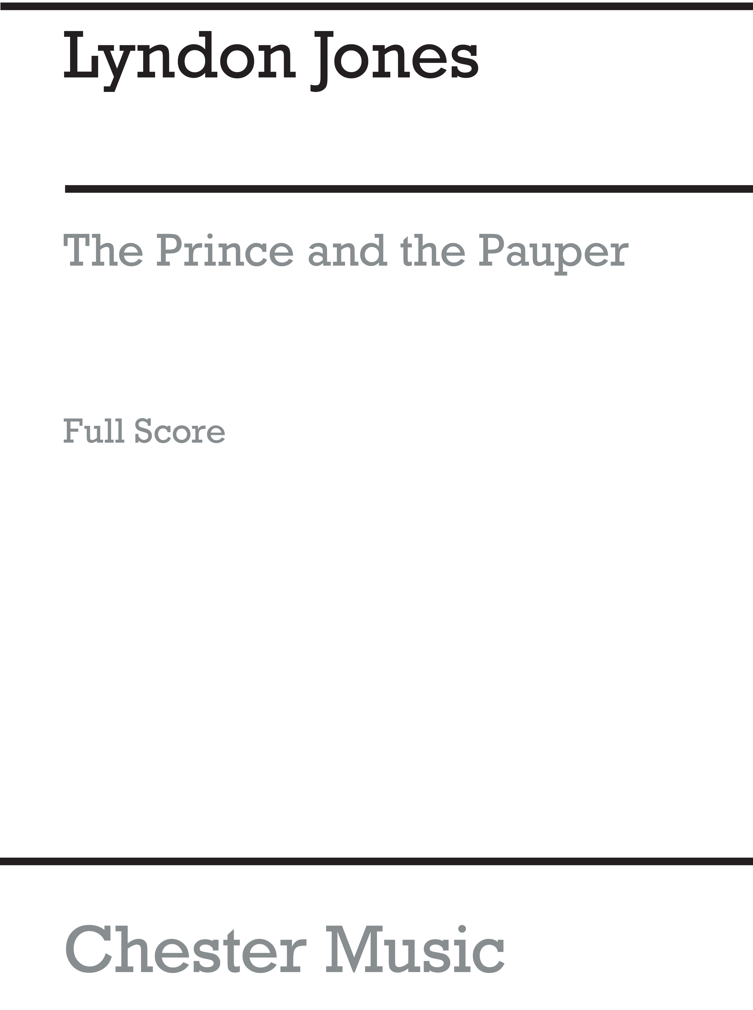 Lyndon Jones: The Prince And The Pauper Score: Voice: Classroom Musical