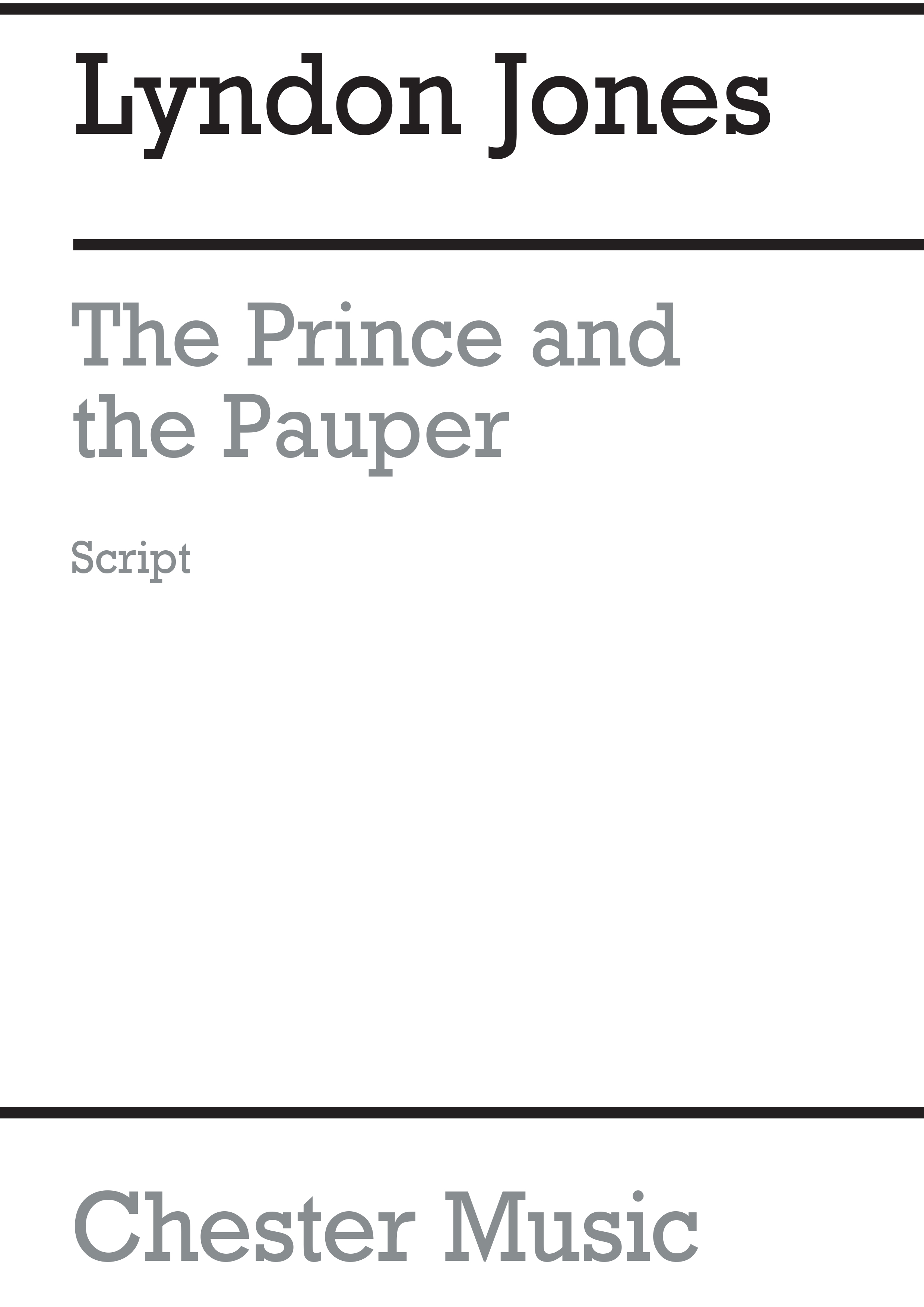 Lyndon Jones: The Prince And The Pauper Libretto/Melody Part: Melody & Lyrics:
