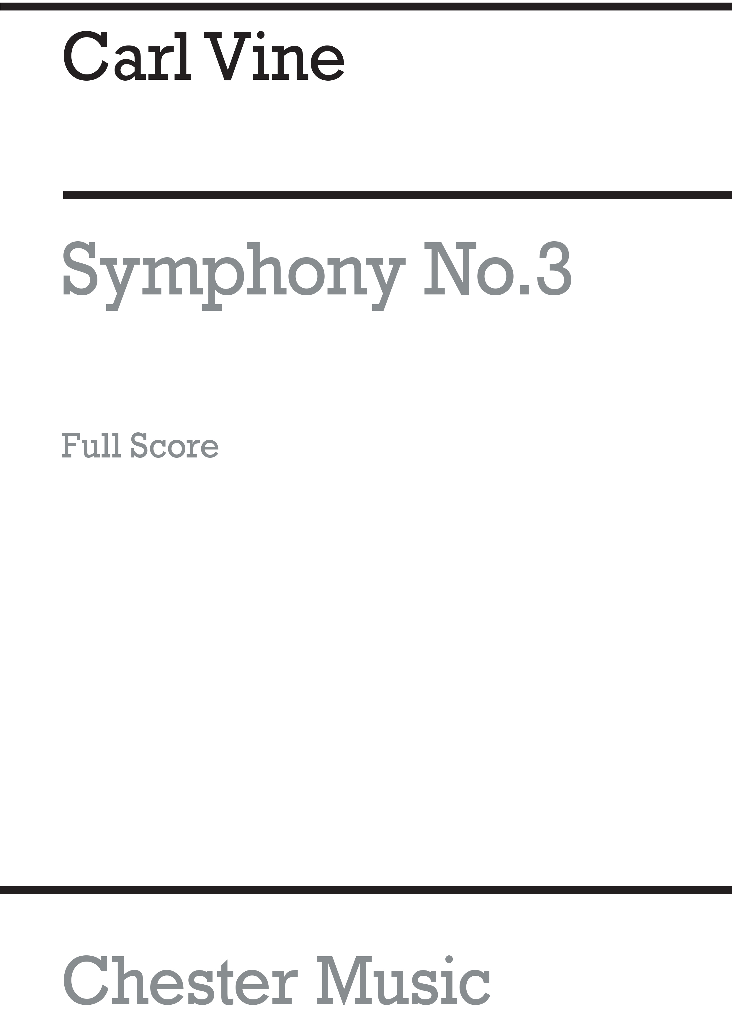 Carl Vine: Symphony No.3 (Full Score): Orchestra: Score