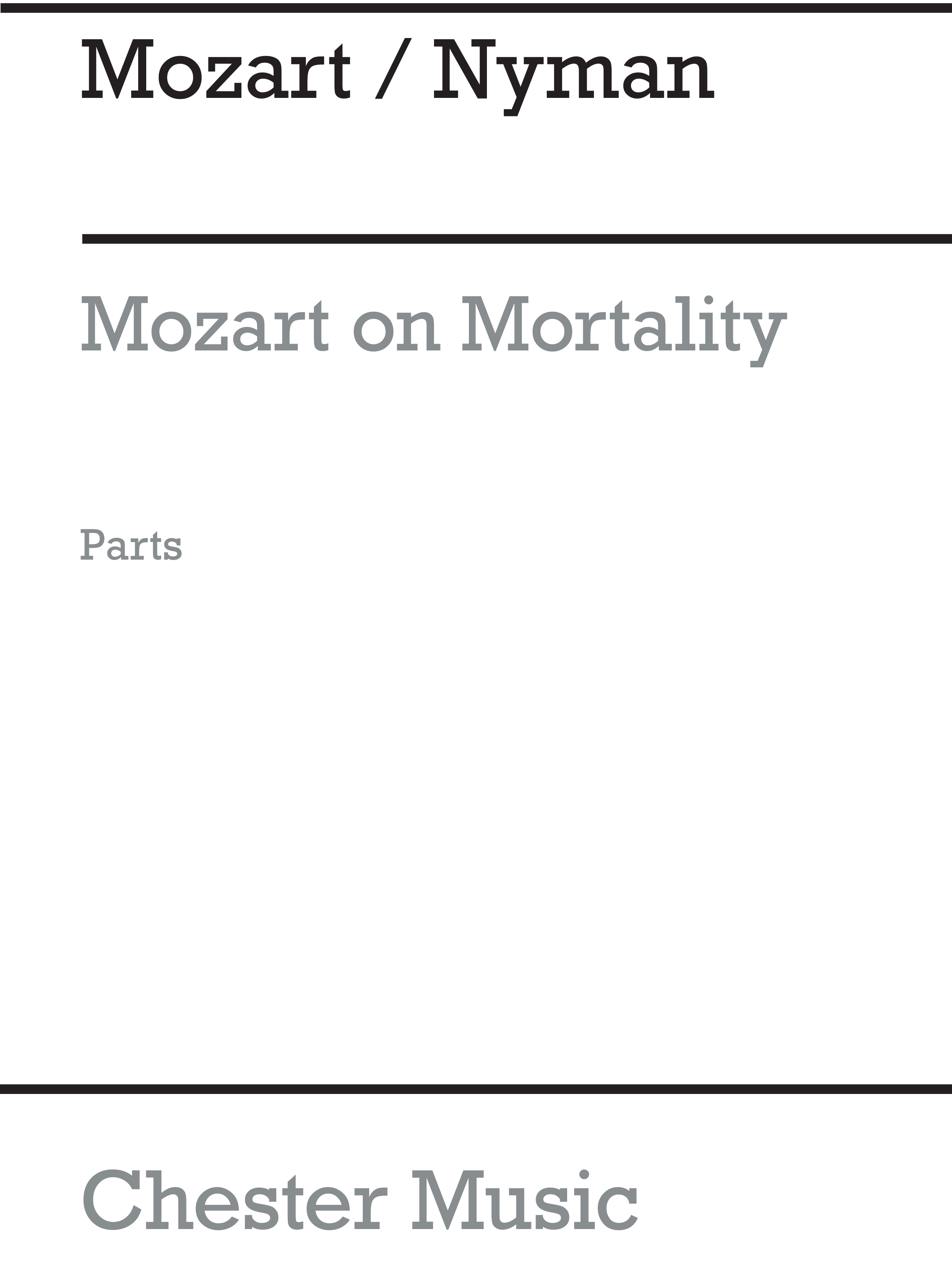 Michael Nyman: Mozart On Mortality (Parts): Cello: Parts