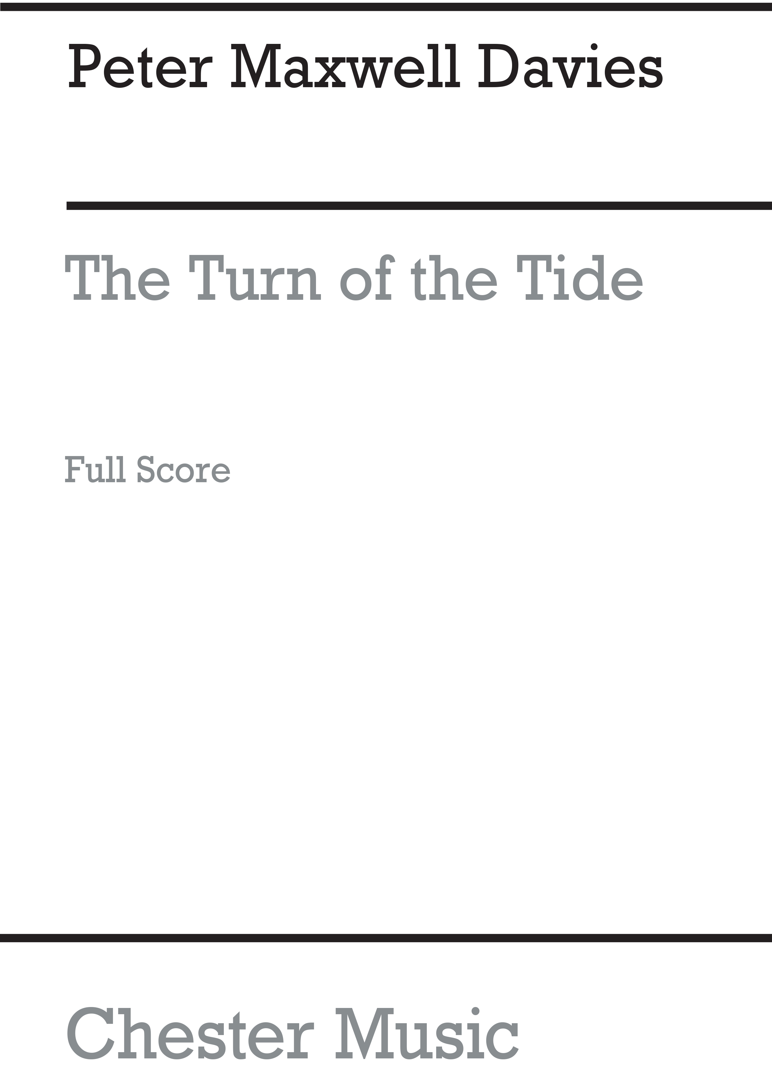 Peter Maxwell Davies: The Turn Of The Tide: Orchestra: Miniature Score