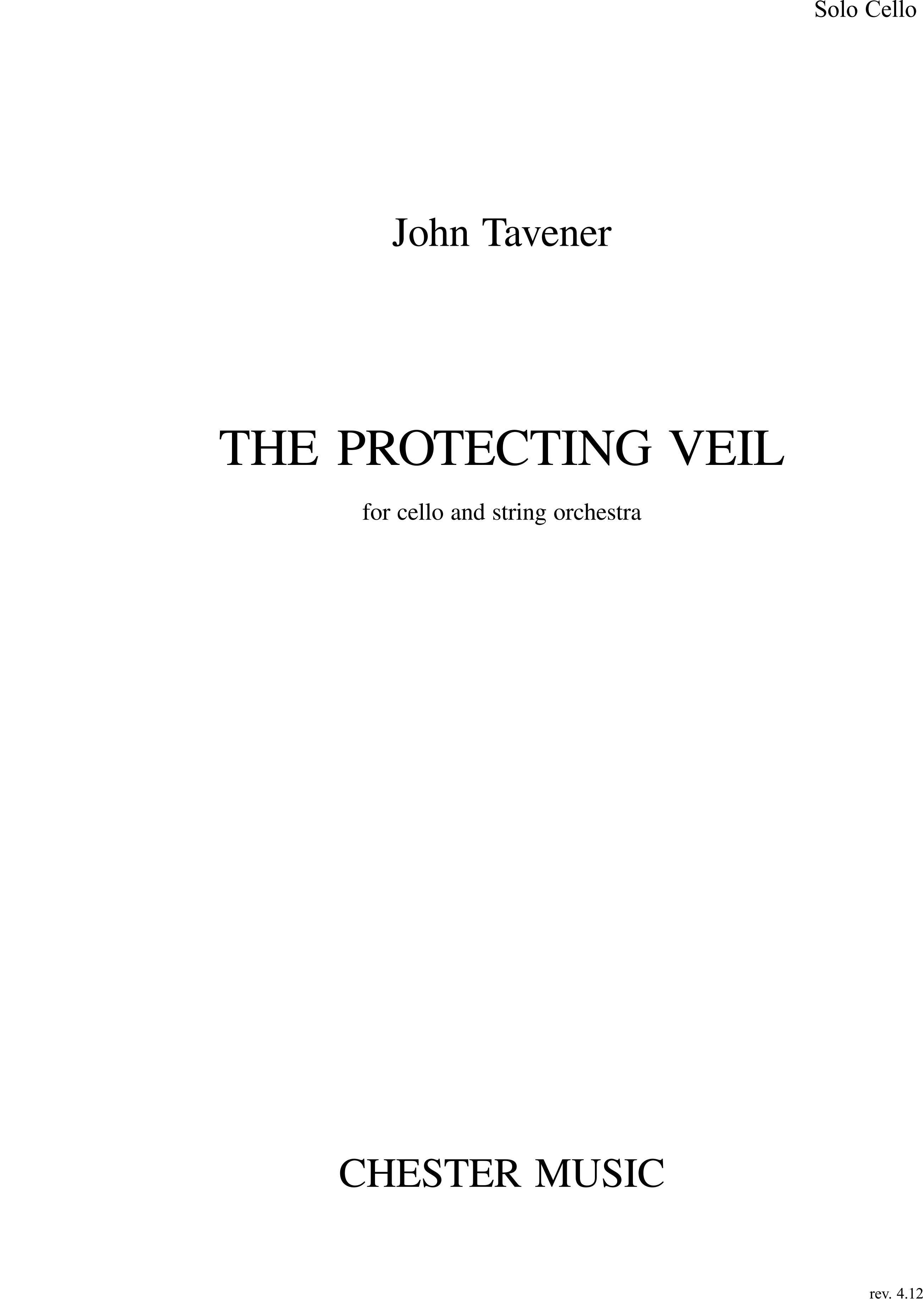 John Tavener: The Protecting Veil: Cello: Instrumental Work