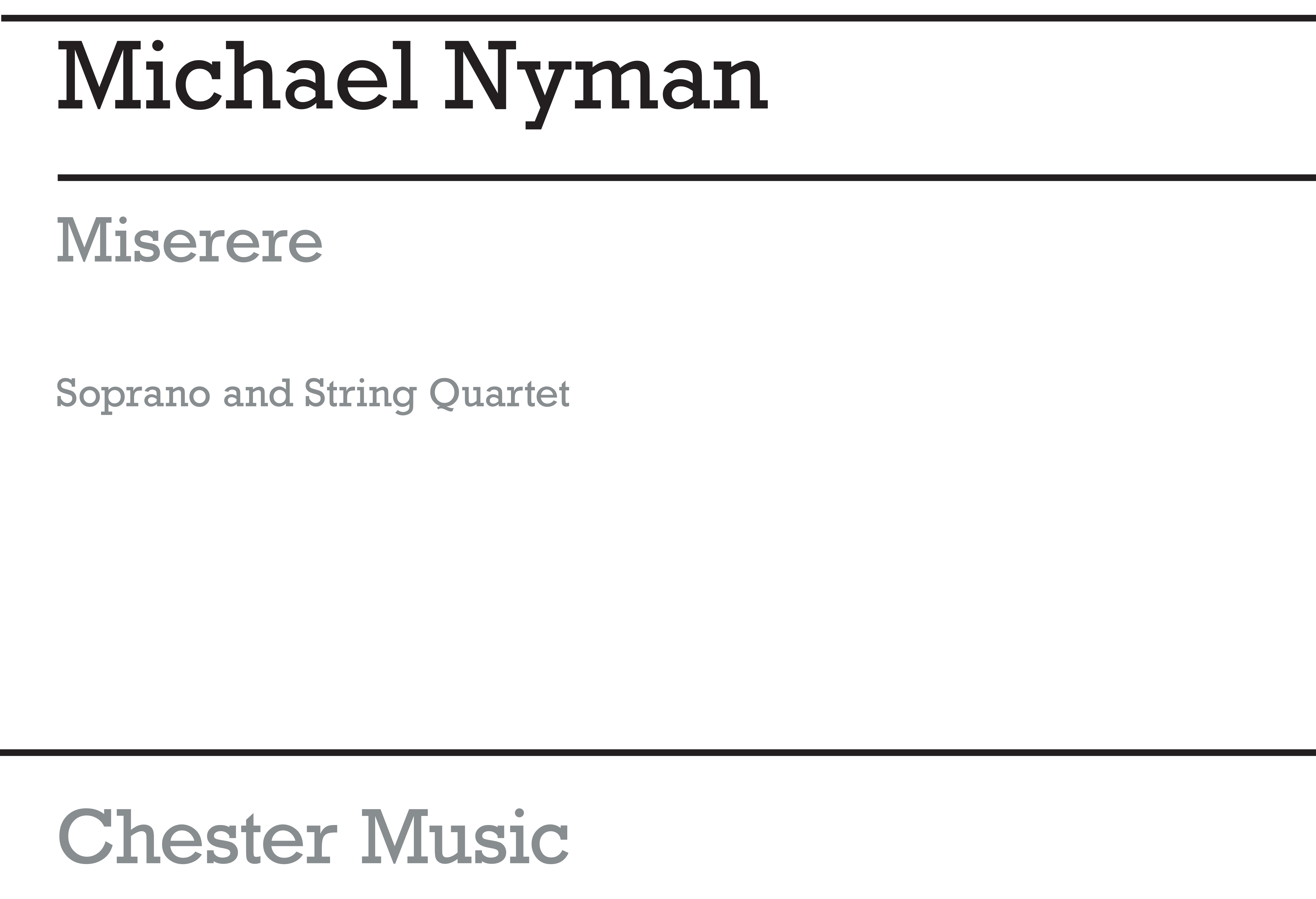 Michael Nyman: Miserere: Soprano: Instrumental Work