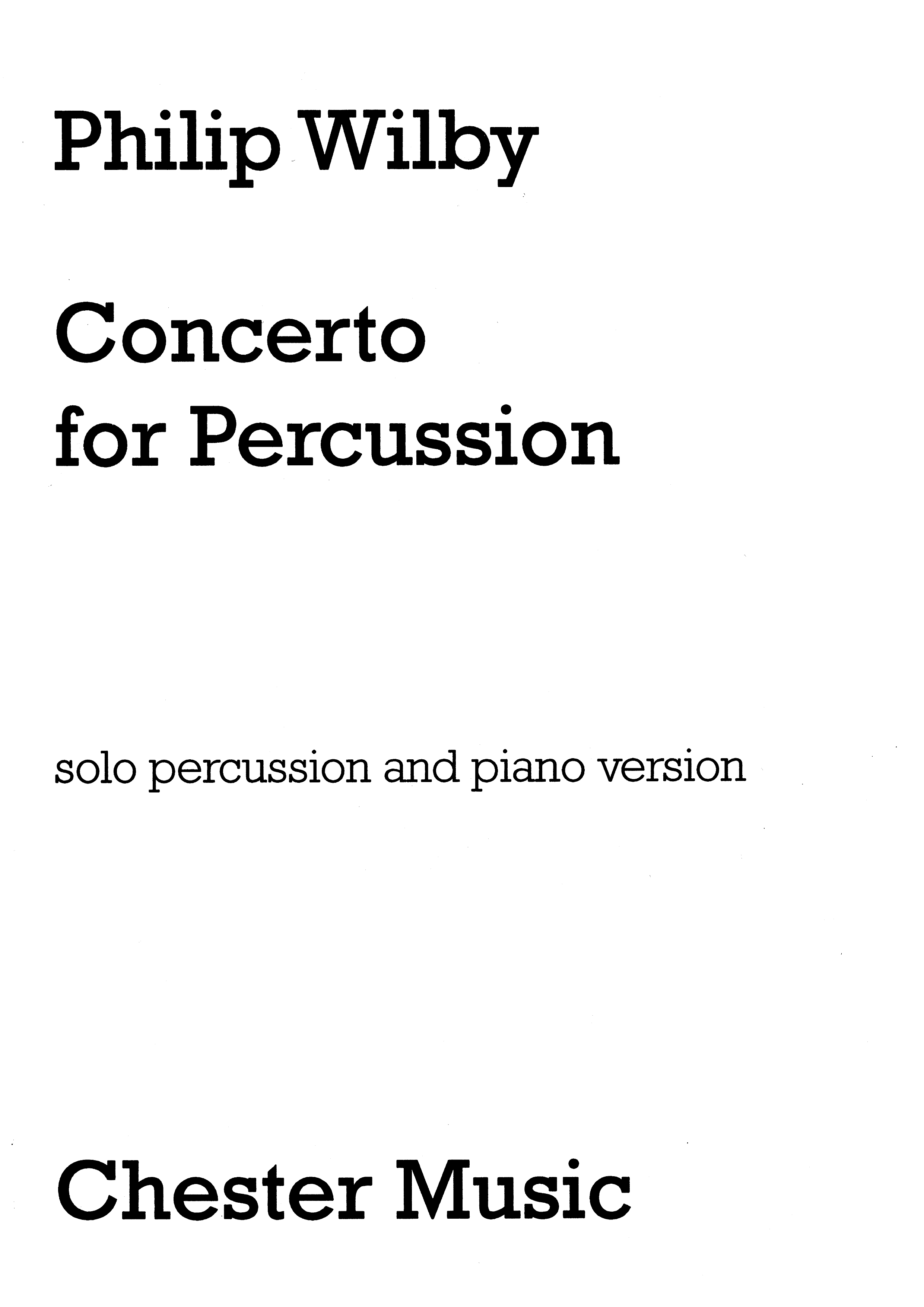 Philip Wilby: Concerto For Percussion: Percussion: Instrumental Work