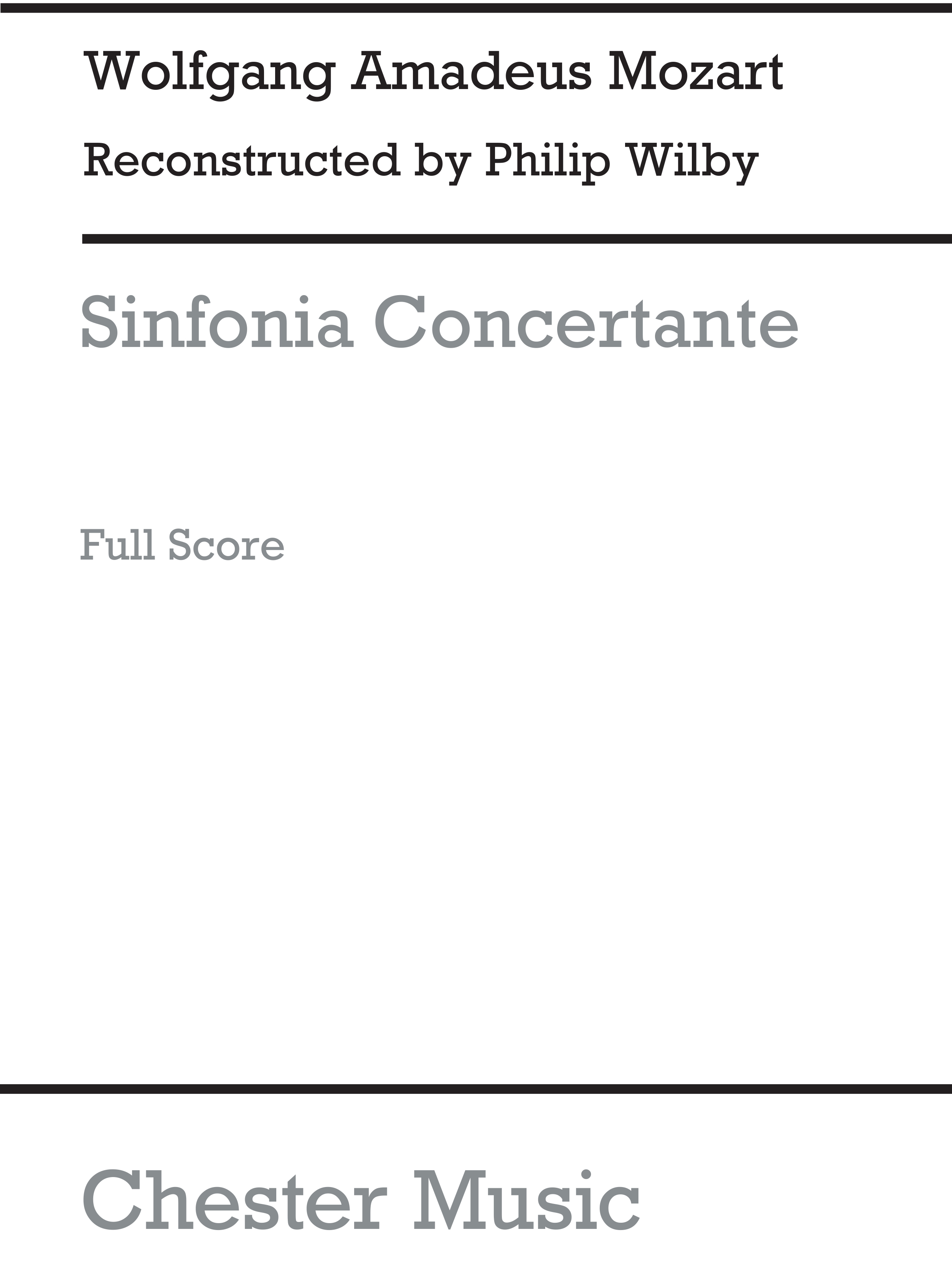 Wolfgang Amadeus Mozart: Sinfonia Concertante in A (Wilby): String Trio: Score
