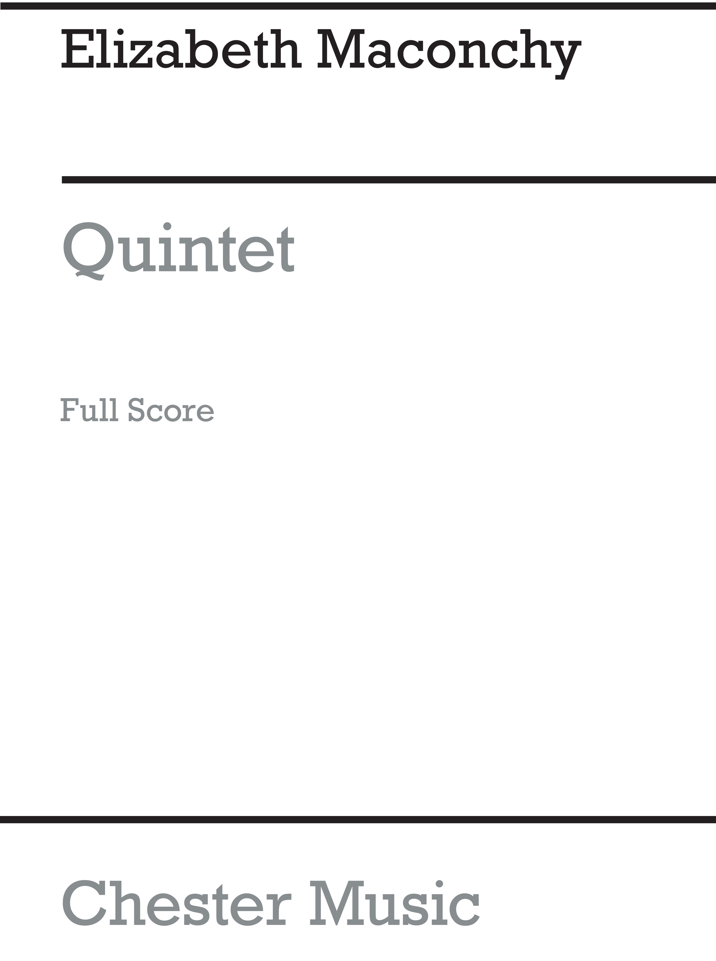 Elizabeth Maconchy: Oboe Quintet: Oboe: Study Score