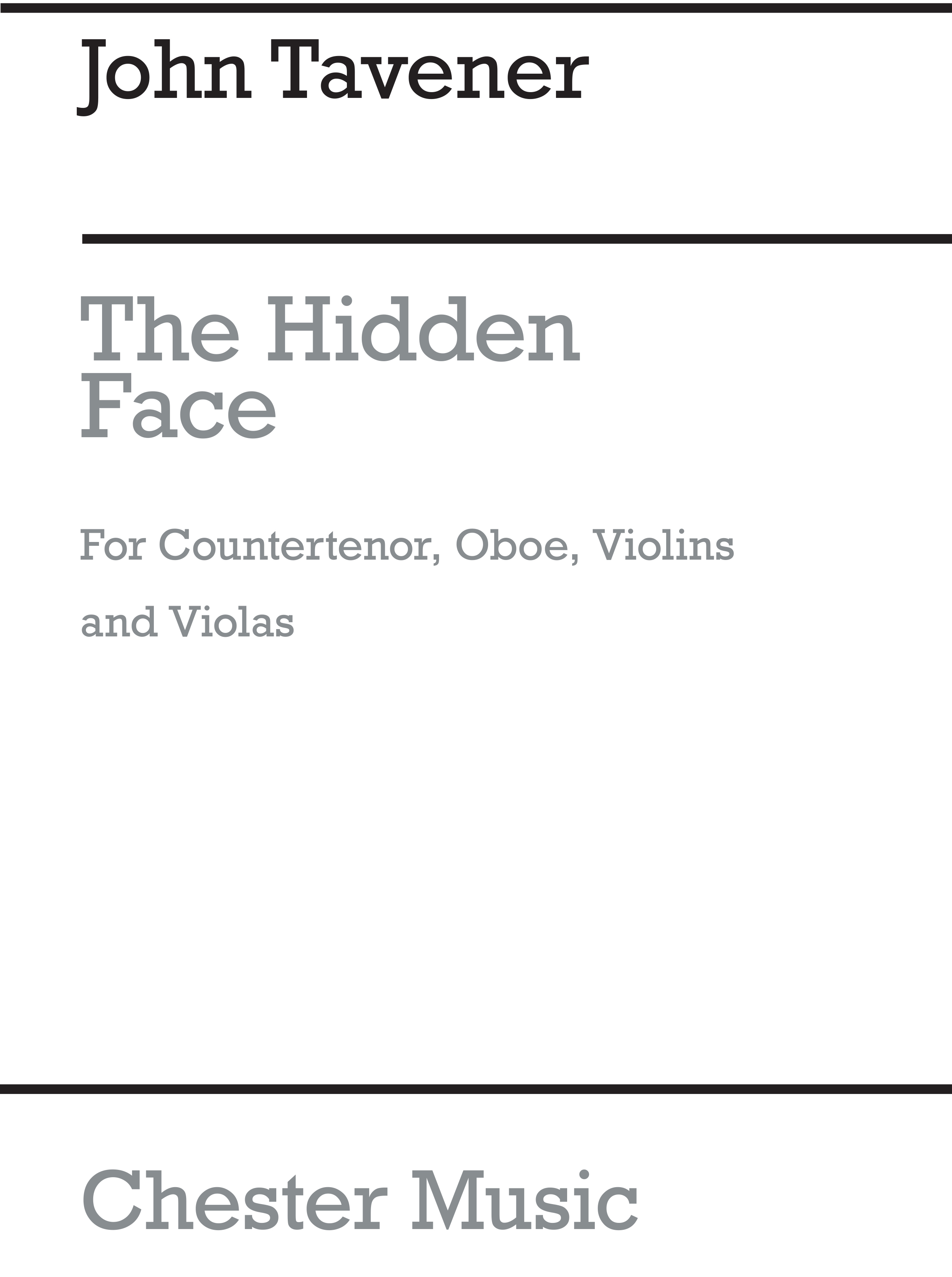 John Tavener: The Hidden Face: Countertenor: Score