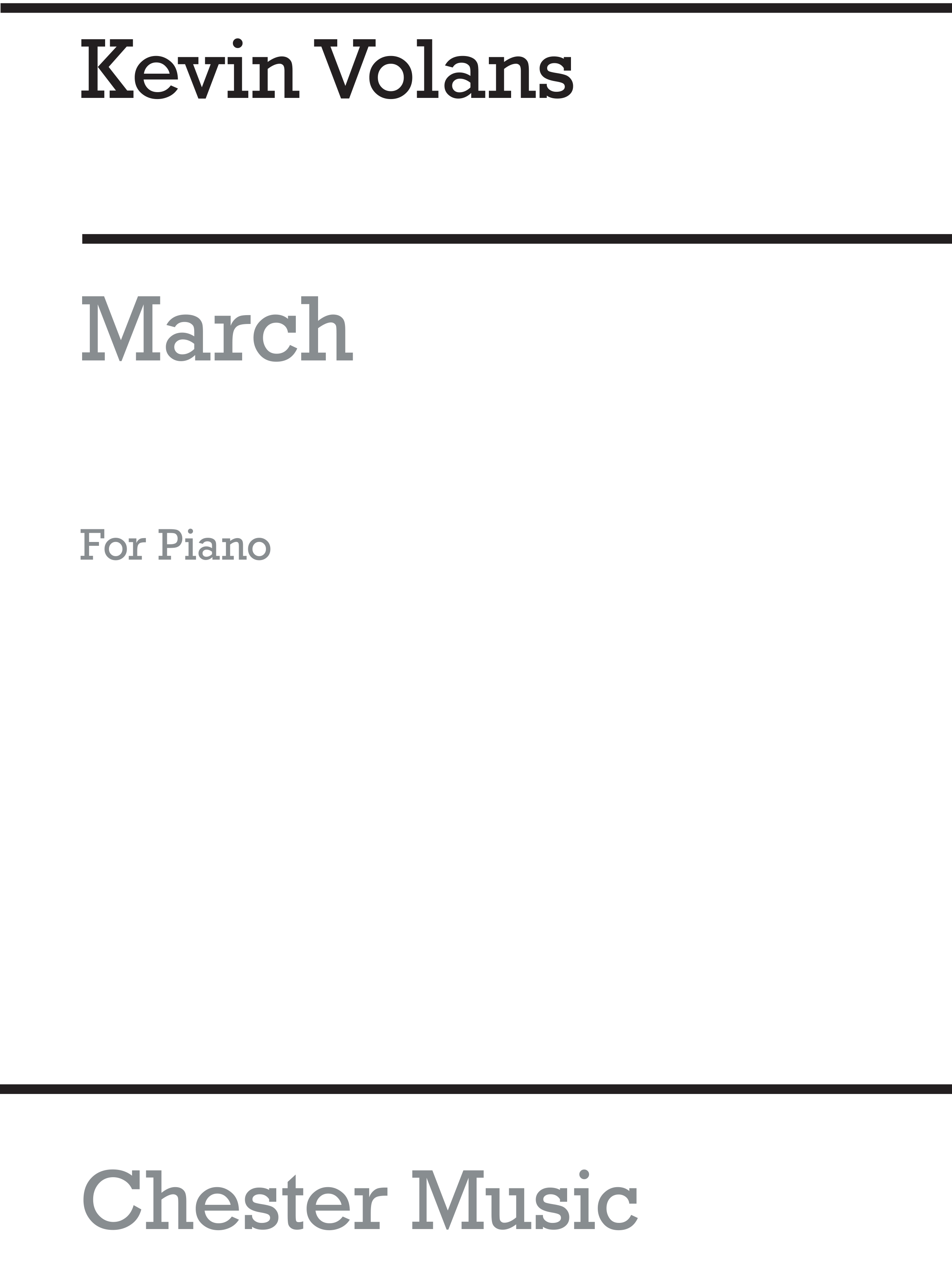 Kevin Volans: March for Piano: Piano: Instrumental Work