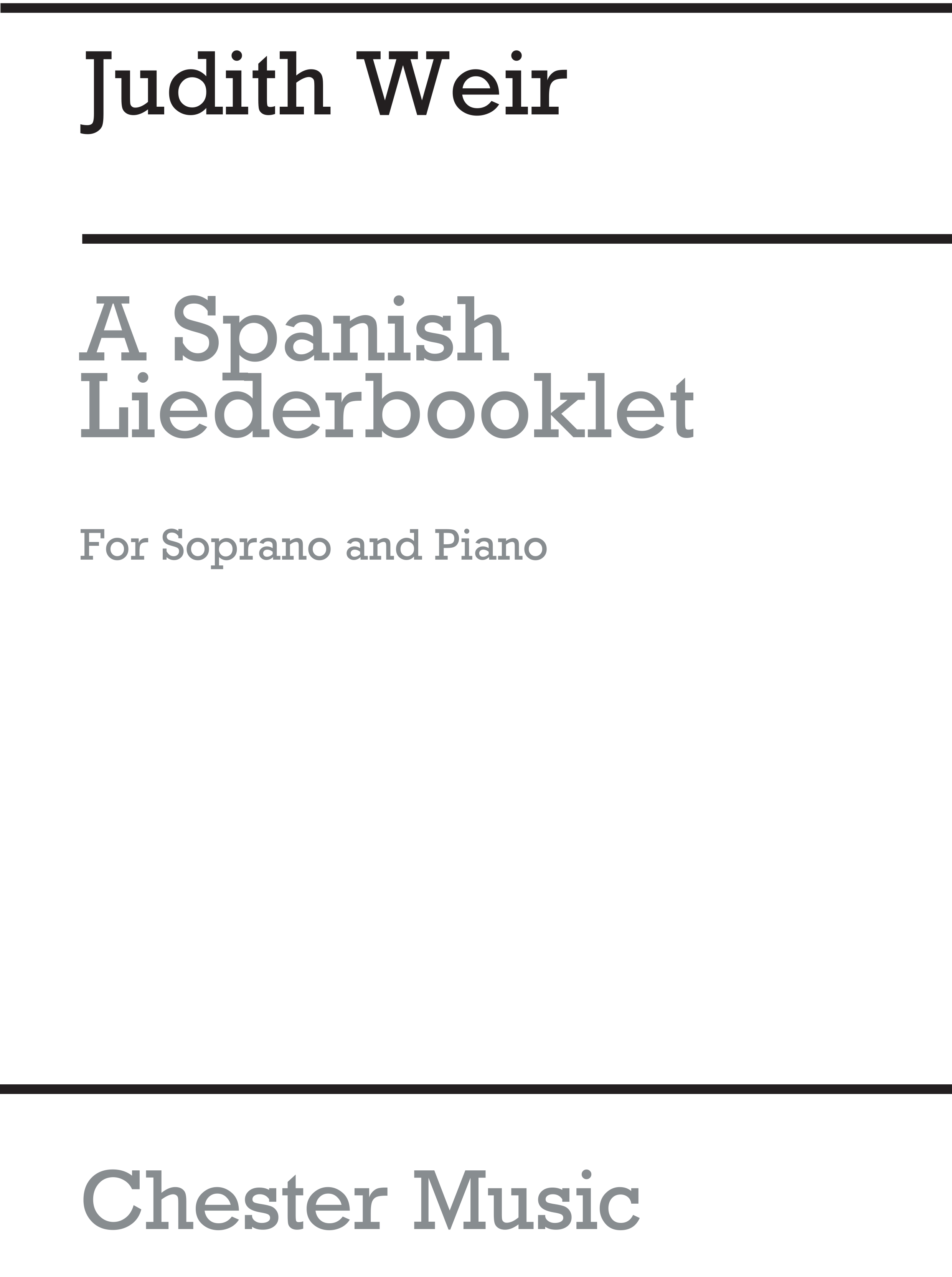 Judith Weir: A Spanish Liederbooklet: Soprano: Instrumental Work