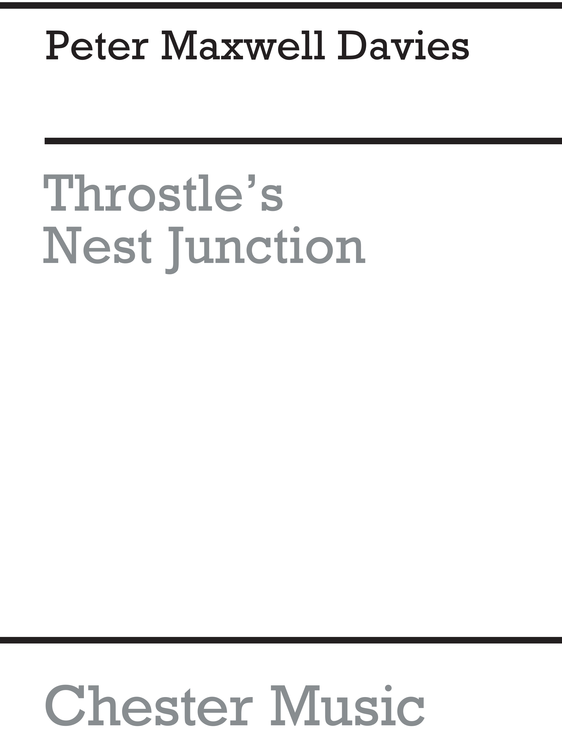 Peter Maxwell Davies: Throstle's Nest Junction: Orchestra: Score
